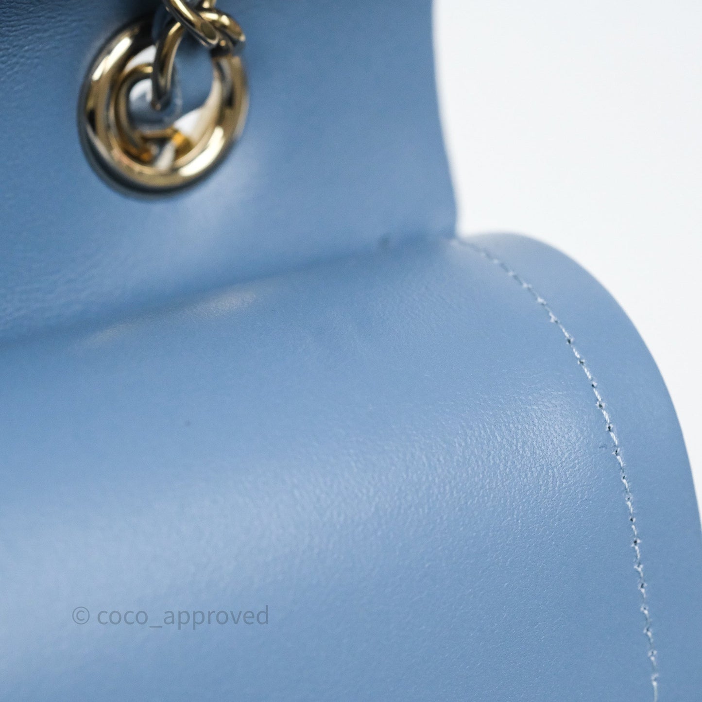 Chanel Small Double Flap Blue Printed Quilted Denim Gold Hardware