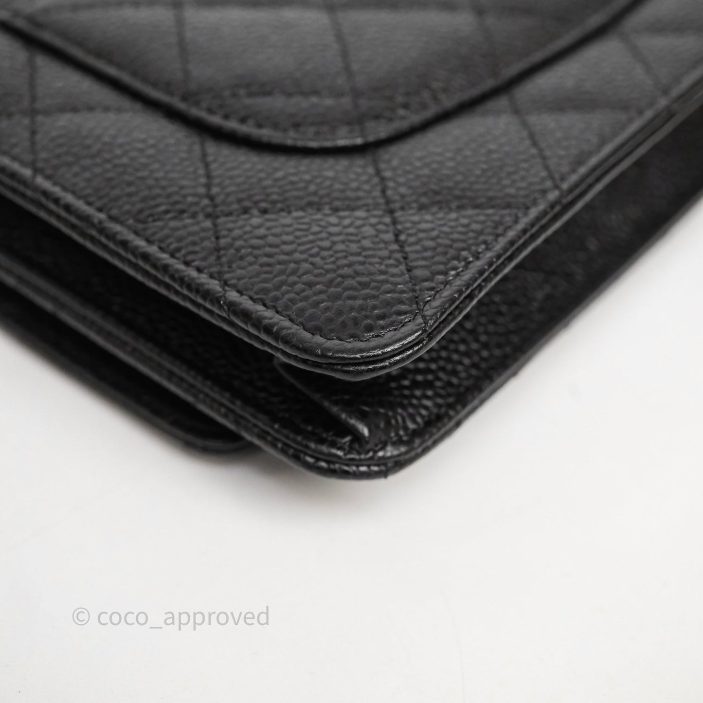 Chanel Quilted Classic Wallet On Chain WOC Black Caviar Gold Hardware