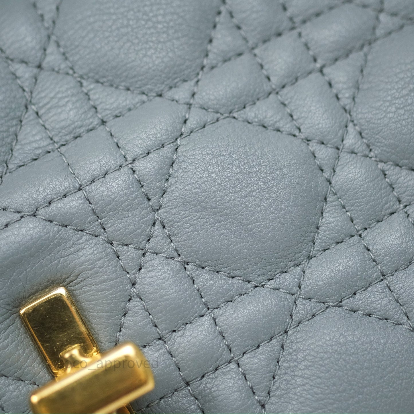 Dior Small Caro Bag Grey Supple Cannage Calfskin
