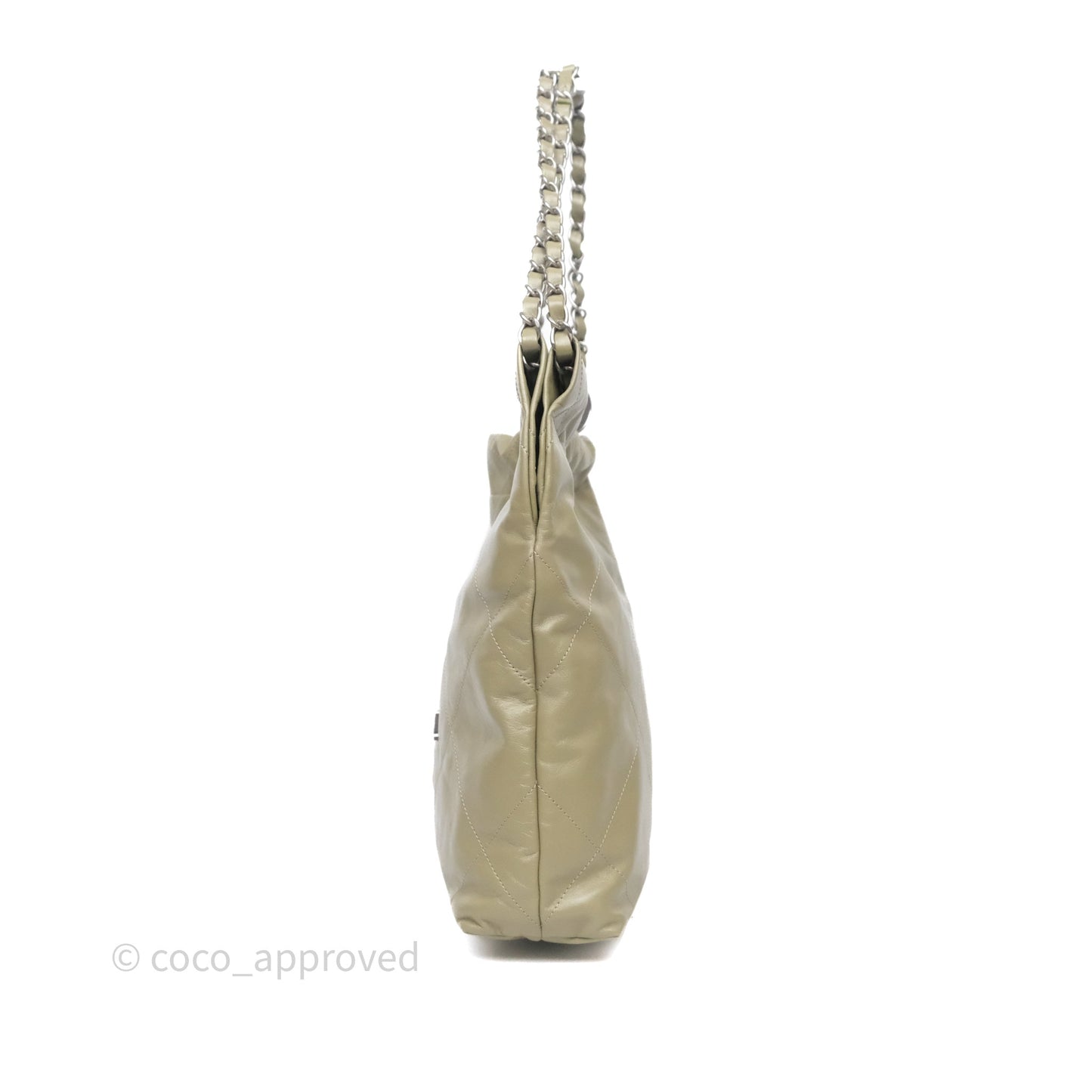 Chanel 22 Small Sage Green Shiny Calfskin Silver Hardware