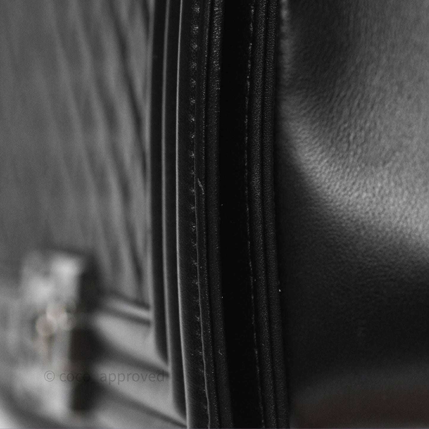 Chanel Quilted Medium Boy Black Calfskin Ruthenium Hardware