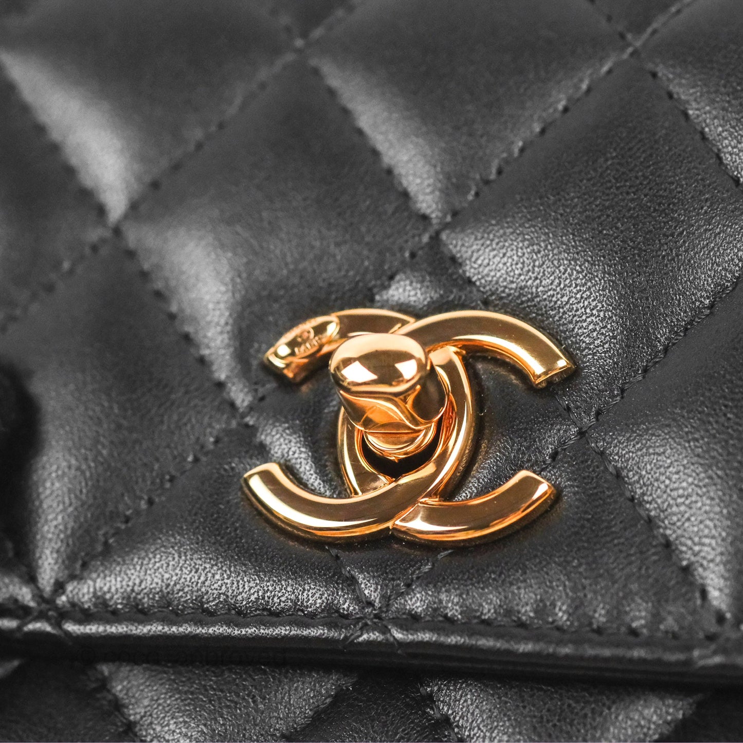 Chanel Mini Quilted Trendy CC Clutch With Chain Black Lambskin Rose Gold Hardware