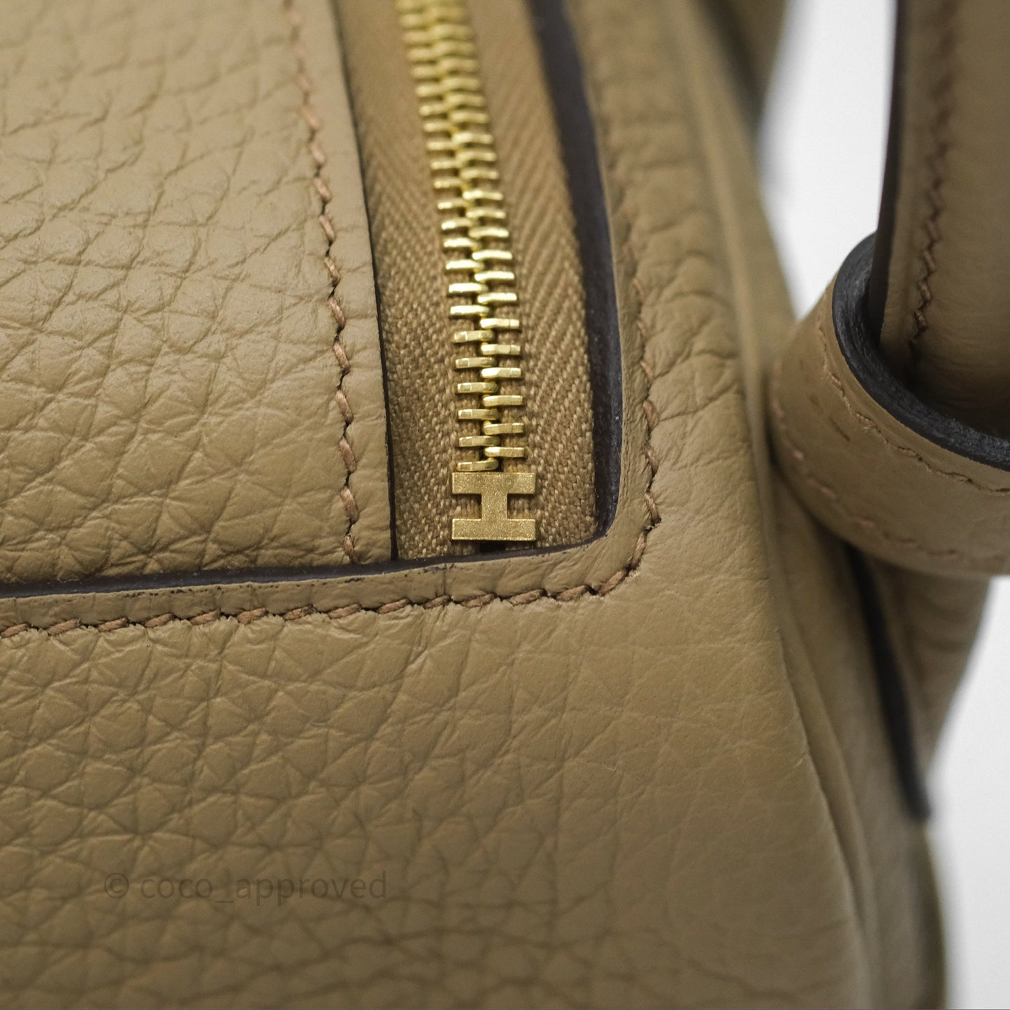 Hermès Mini Lindy 20 Beige Marfa 8Q Clemence Gold Hardware
