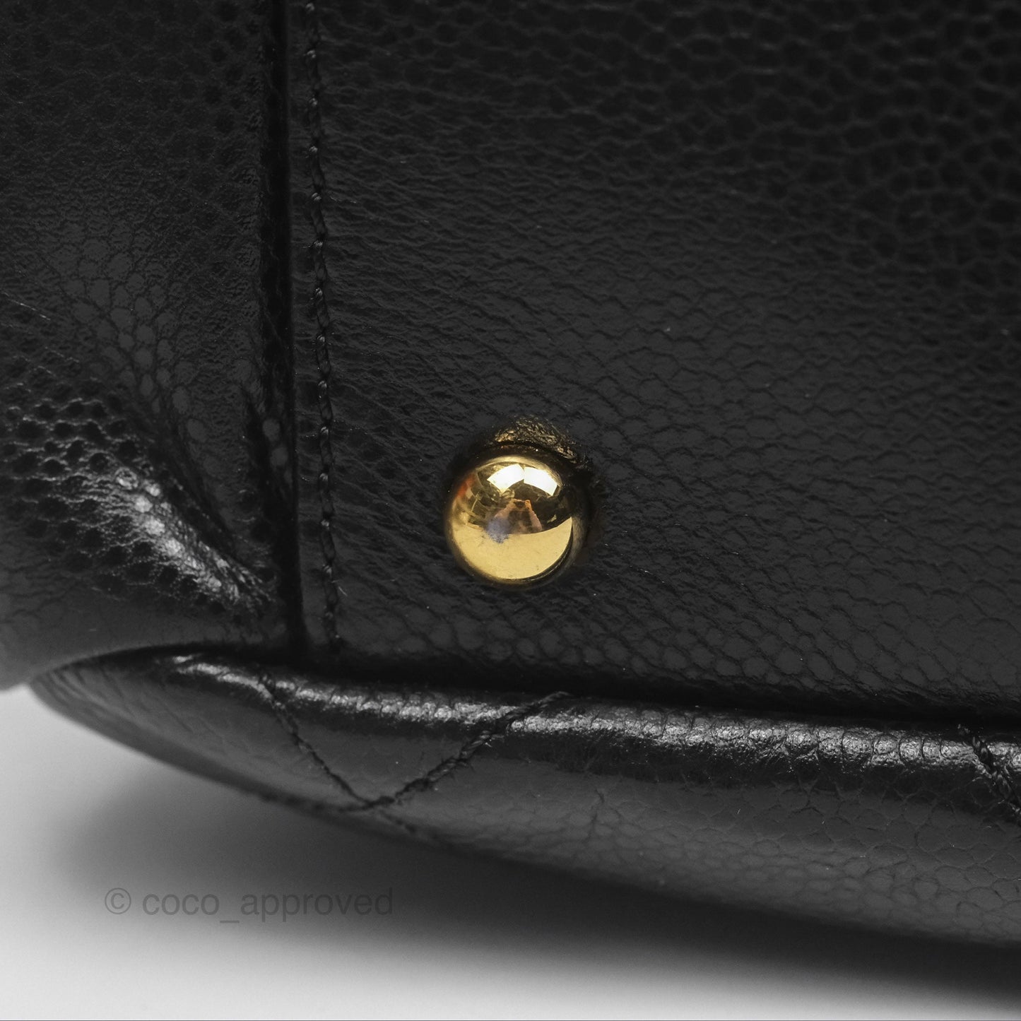 Chanel Quilted Caviar Leather Timeless CC Soft Shopping Tote Bag Black