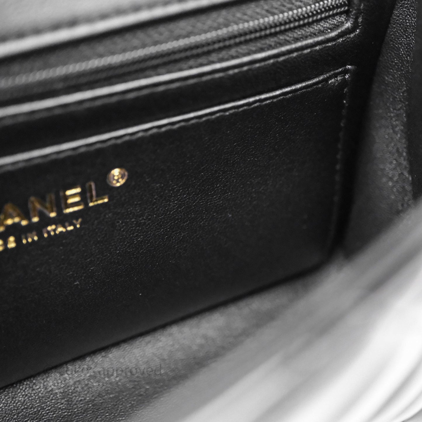 Chanel Top Handle Mini Rectangular Flap Black Patent Gold Hardware