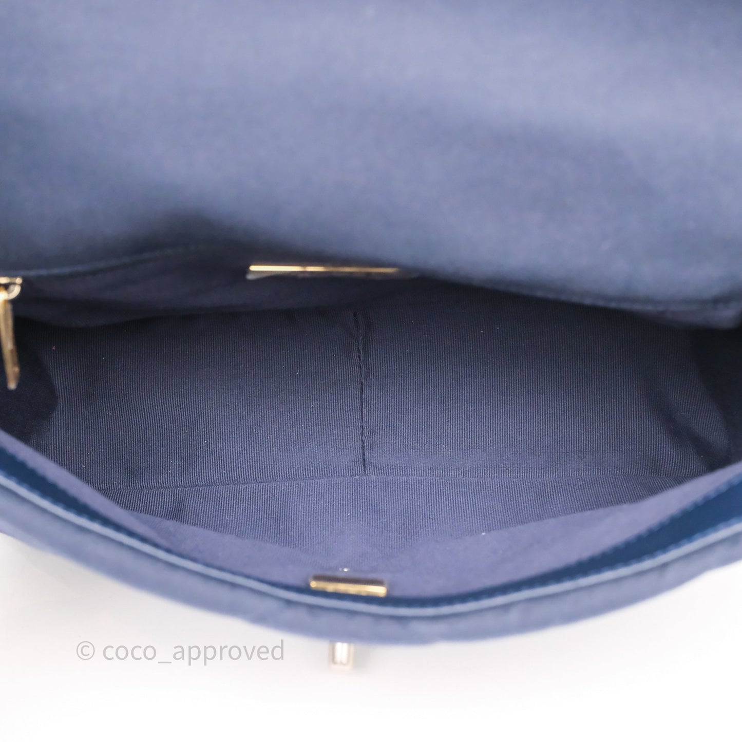 Chanel 19 Small Dark Navy Fabric Mixed Hardware