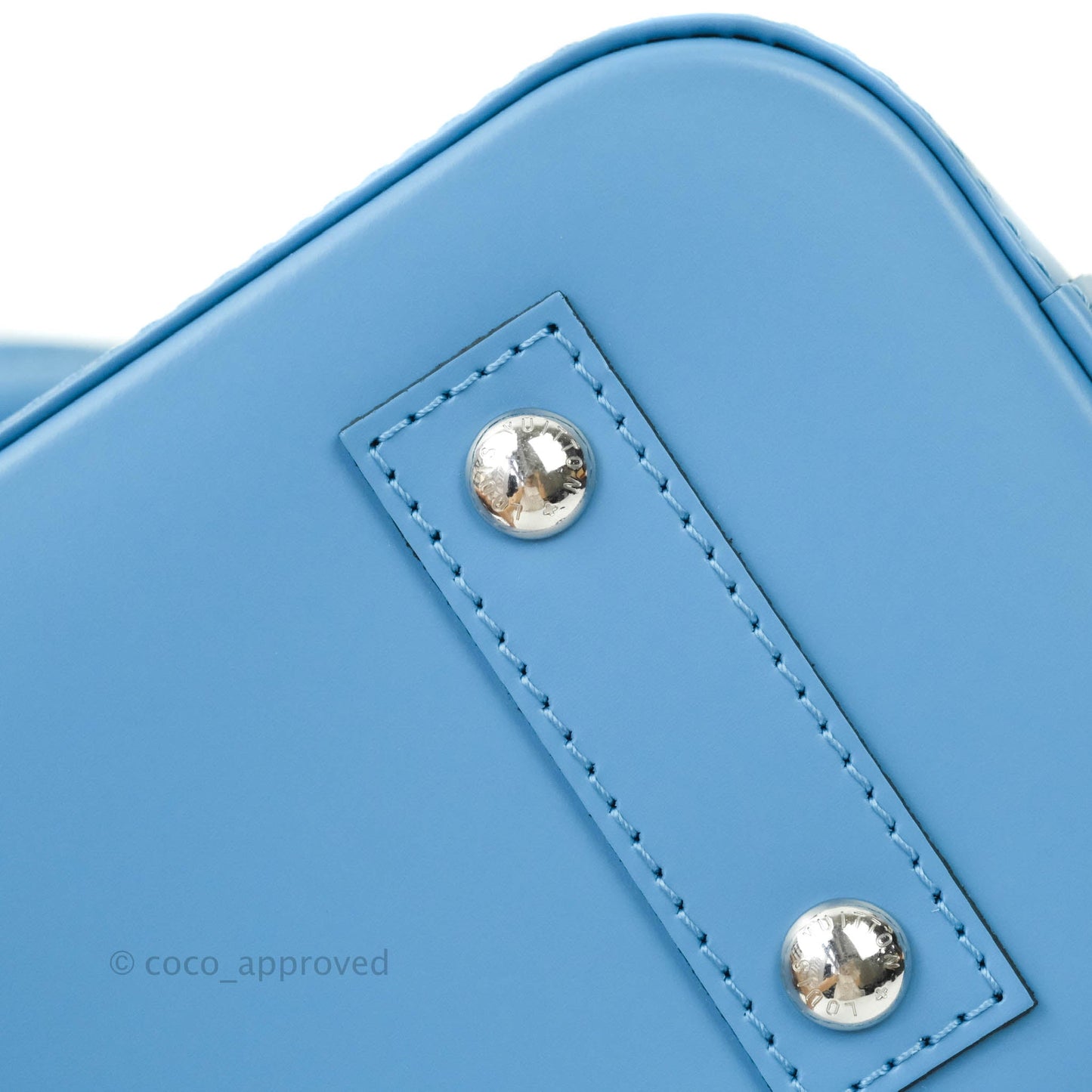 Louis Vuitton Epi Alma BB Blue with Jacquard Strap