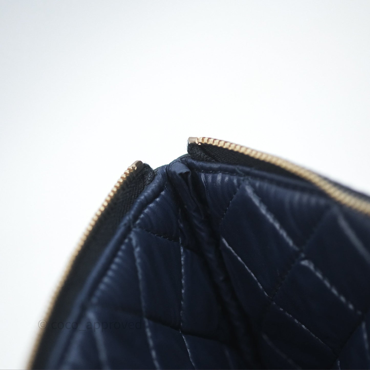 Chanel Medium O Case Boy Navy Lambskin Gold Hardware
