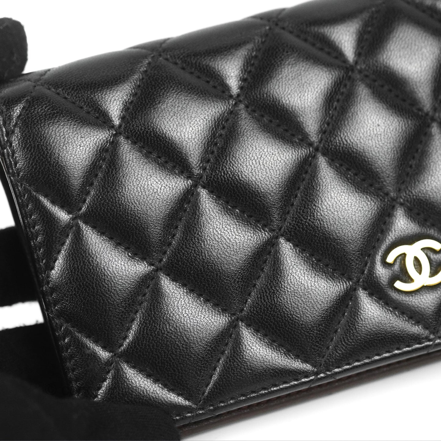 Chanel Classic Long Wallet Quilted Black Lambskin Gold Hardware