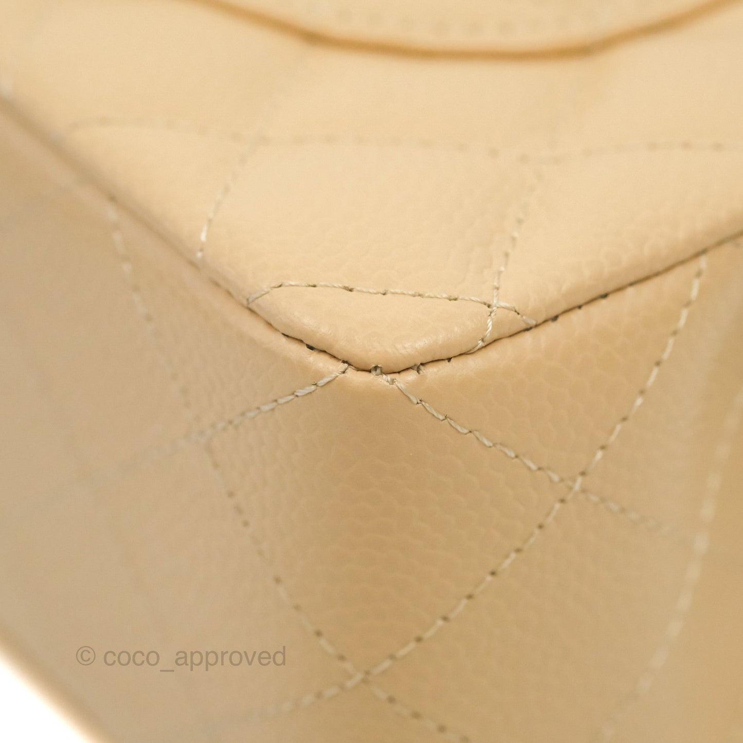 Chanel Classic Small S/M Quilted Flap Beige Caviar Gold Hardware