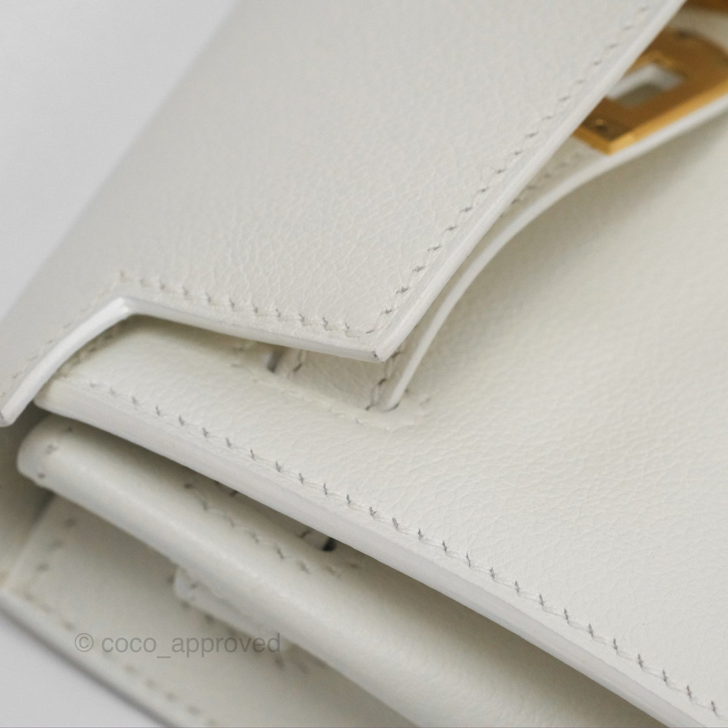 Hermès Kelly Danse II Bag White Evercolor Gold Hardware