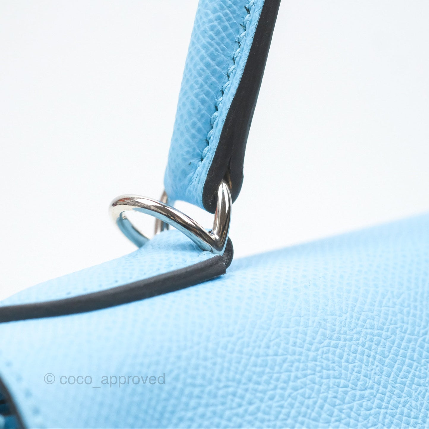 Hermès Sellier Kelly 28 Celeste 7N Epsom Palladium Hardware