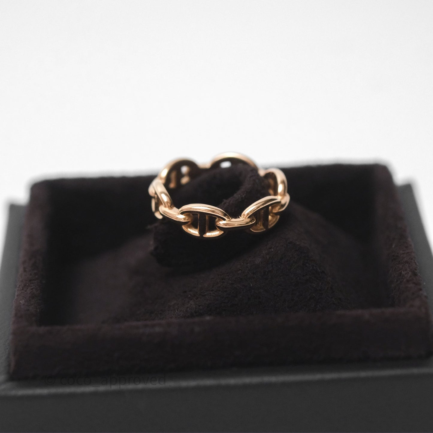 Hermès Chaine d'Ancre Enchainee Band Ring PM Rose Gold 53