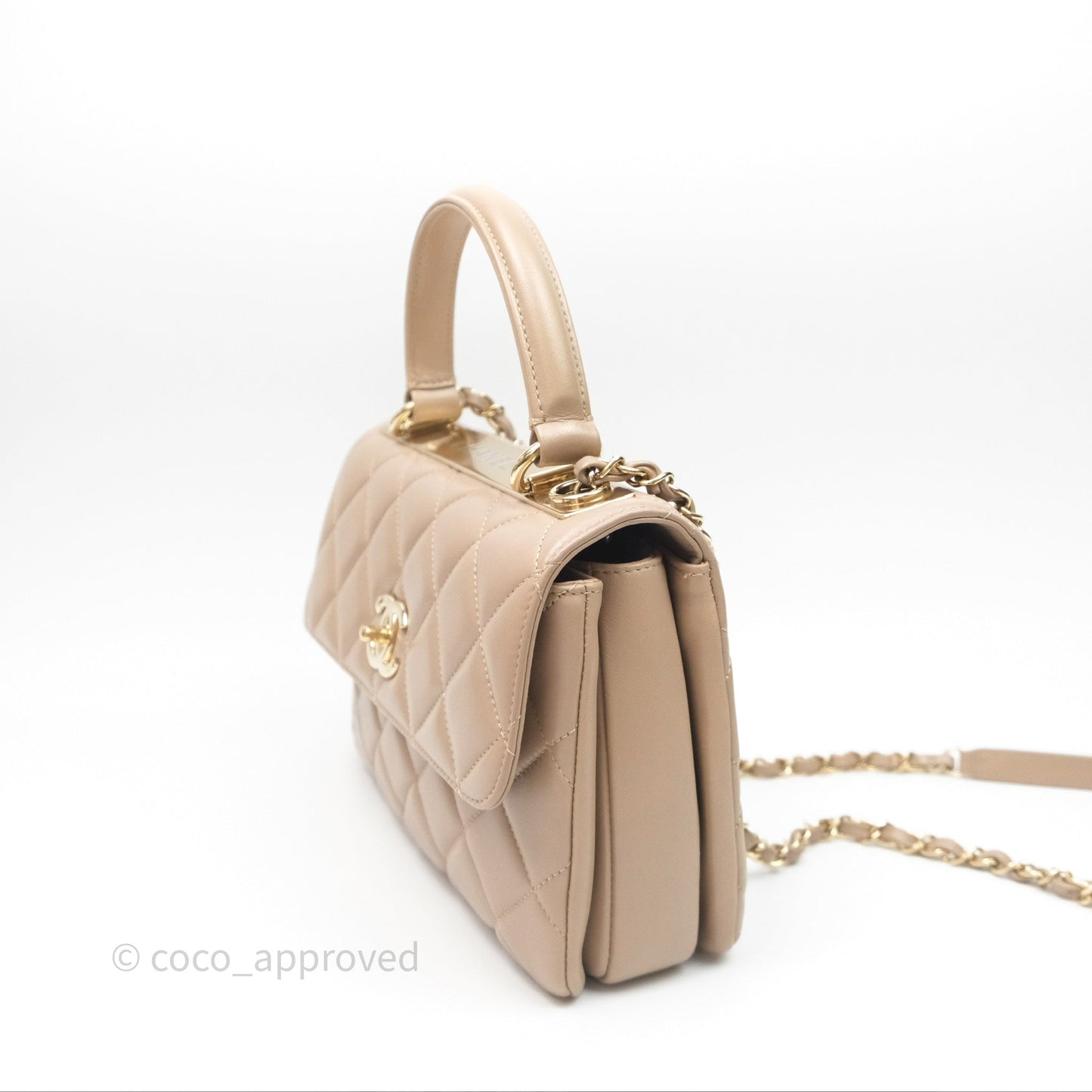 Chanel Small Trendy CC Beige Lambskin Gold Hardware