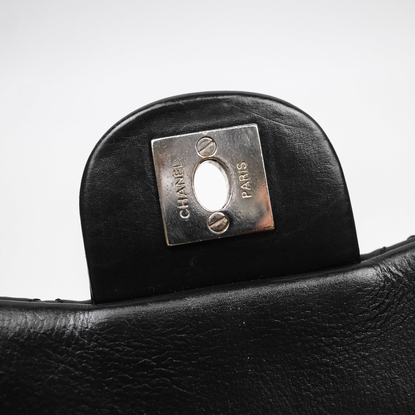 Chanel Quilted Flap Black Calfskin Silver Hardware