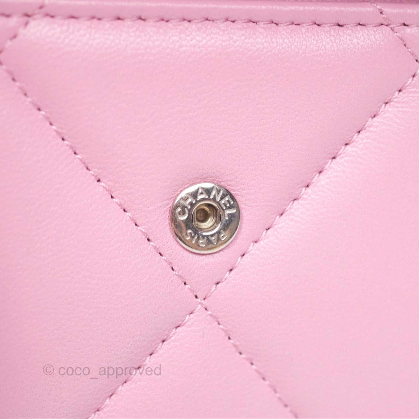 Chanel 19 Short Trifold Wallet Pink Lambskin Silver Hardware