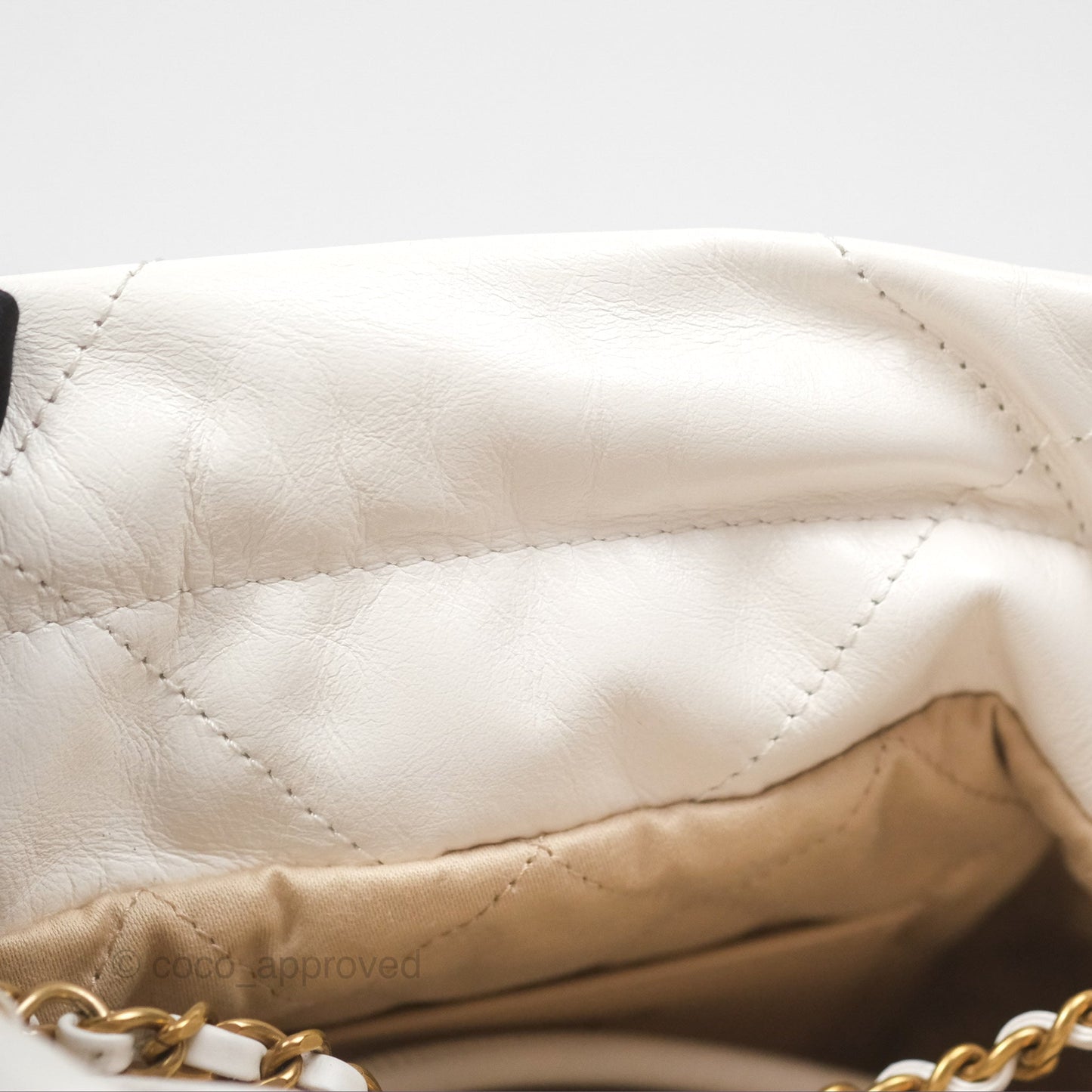 Chanel 22 Mini Bag White Crumpled Calfskin