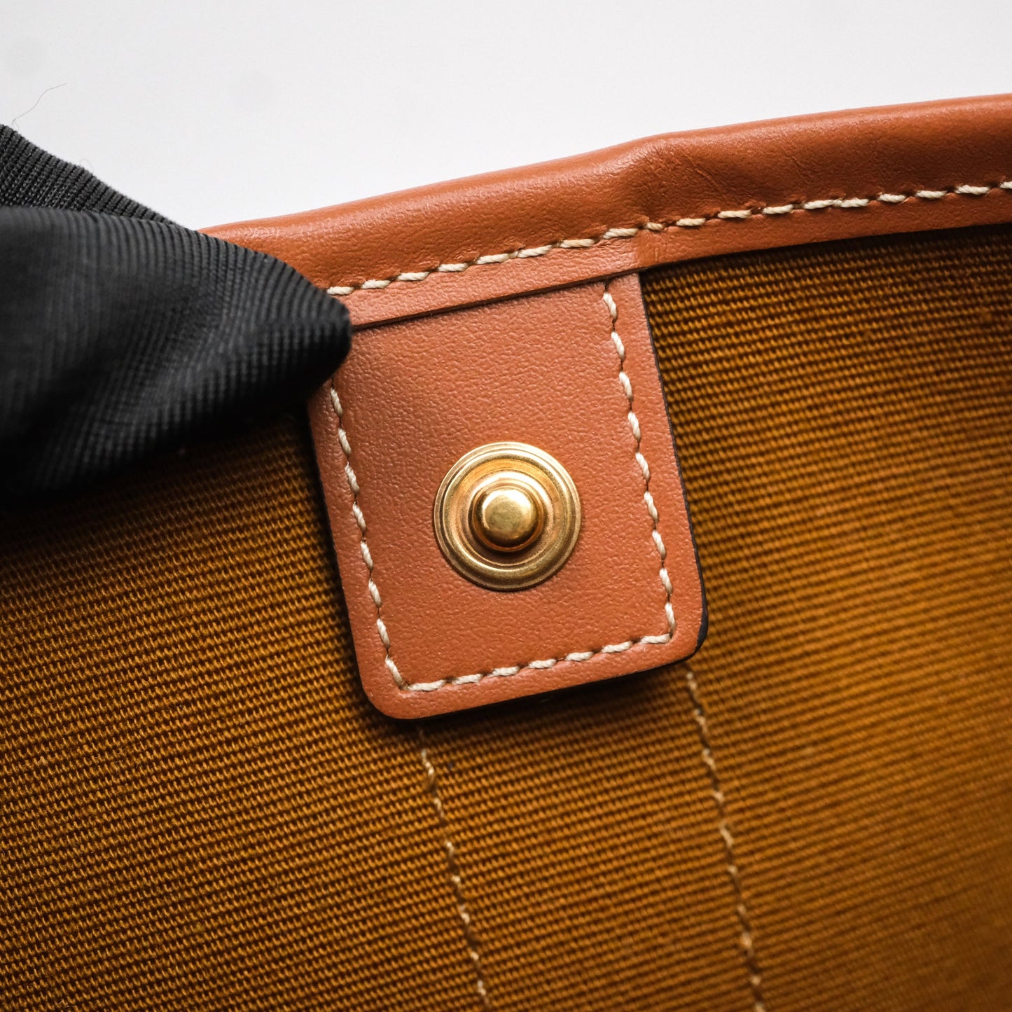 Celine Small Bucket Triomphe Canvas Tan Calfskin