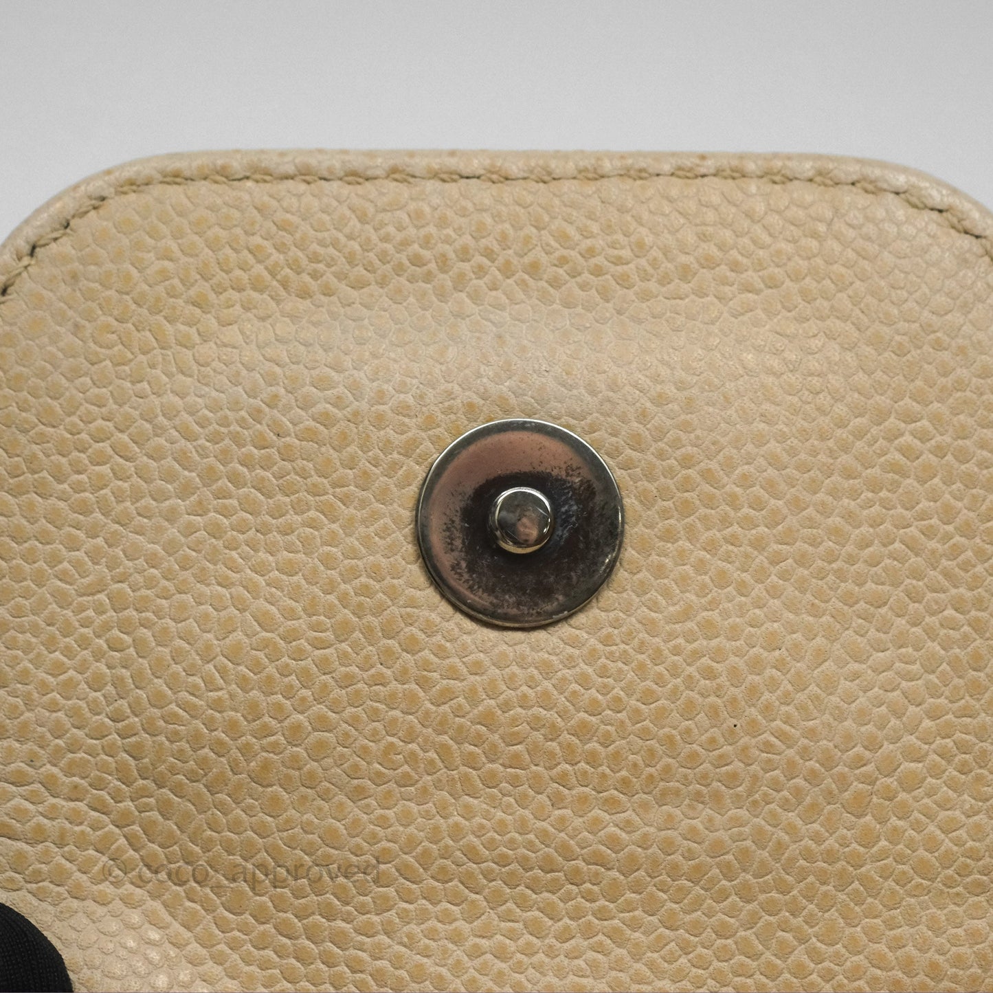 Chanel Quilted Coco Rider Hobo Bag Beige Caviar Ruthenium Hardware