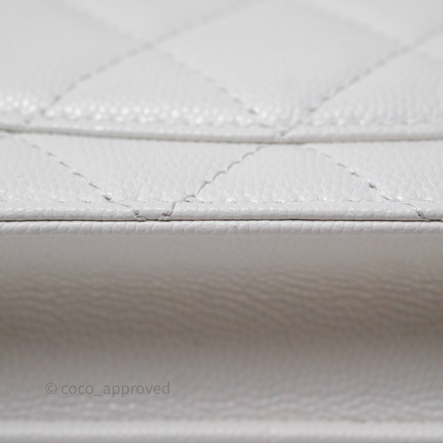 Chanel Crystal CC Wallet on Chain WOC White Caviar Gold Hardware