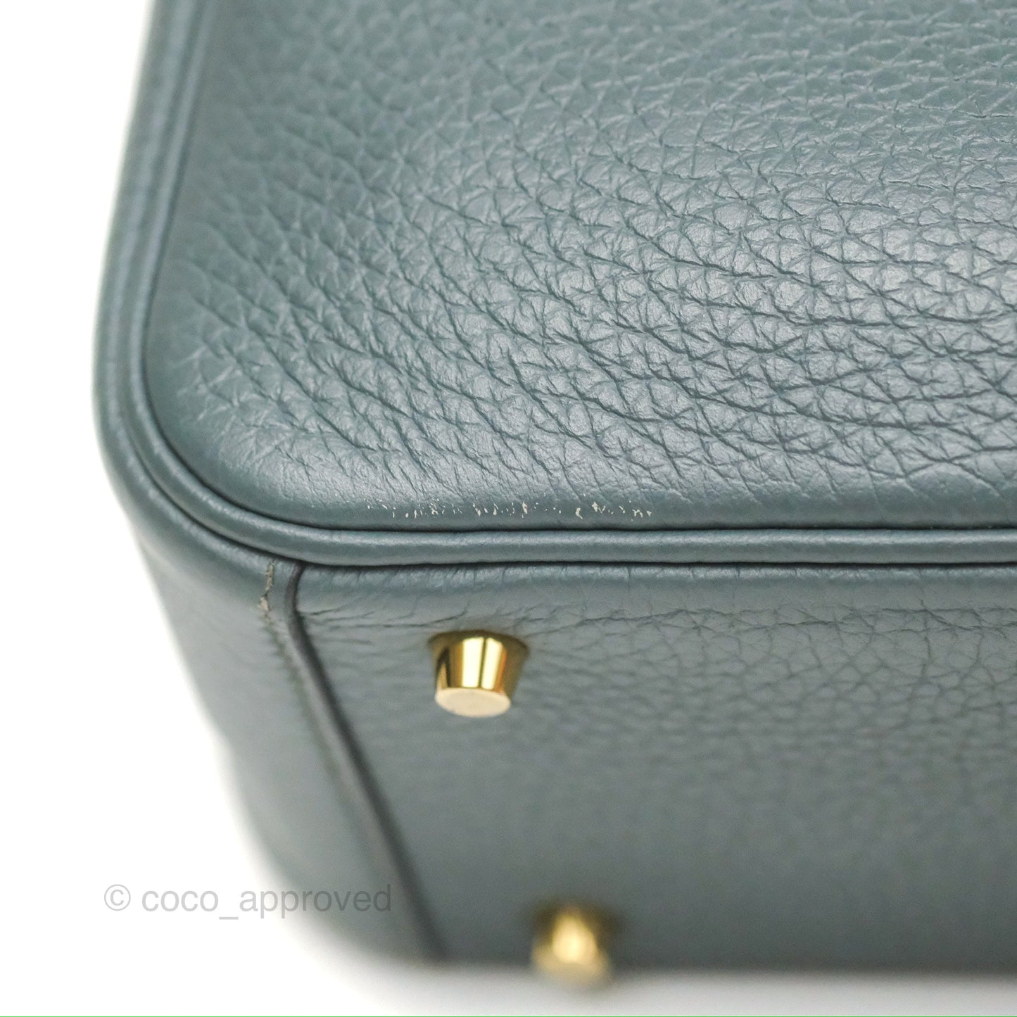Hermès Mini Lindy 20 Bleu Orage Clemence Gold Hardware