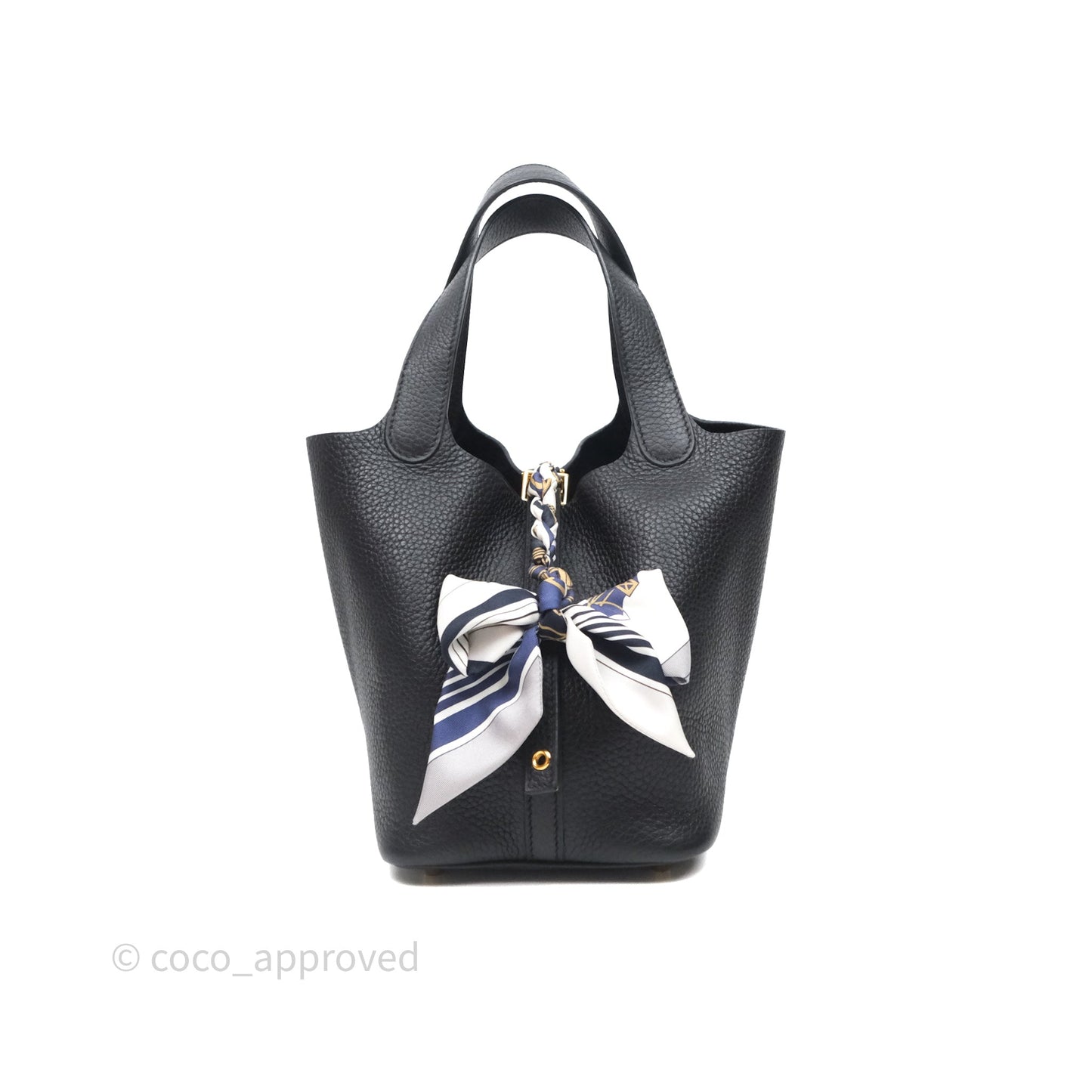 Hermès Picotin 18 Black Noir 89 Clemence Gold Hardware