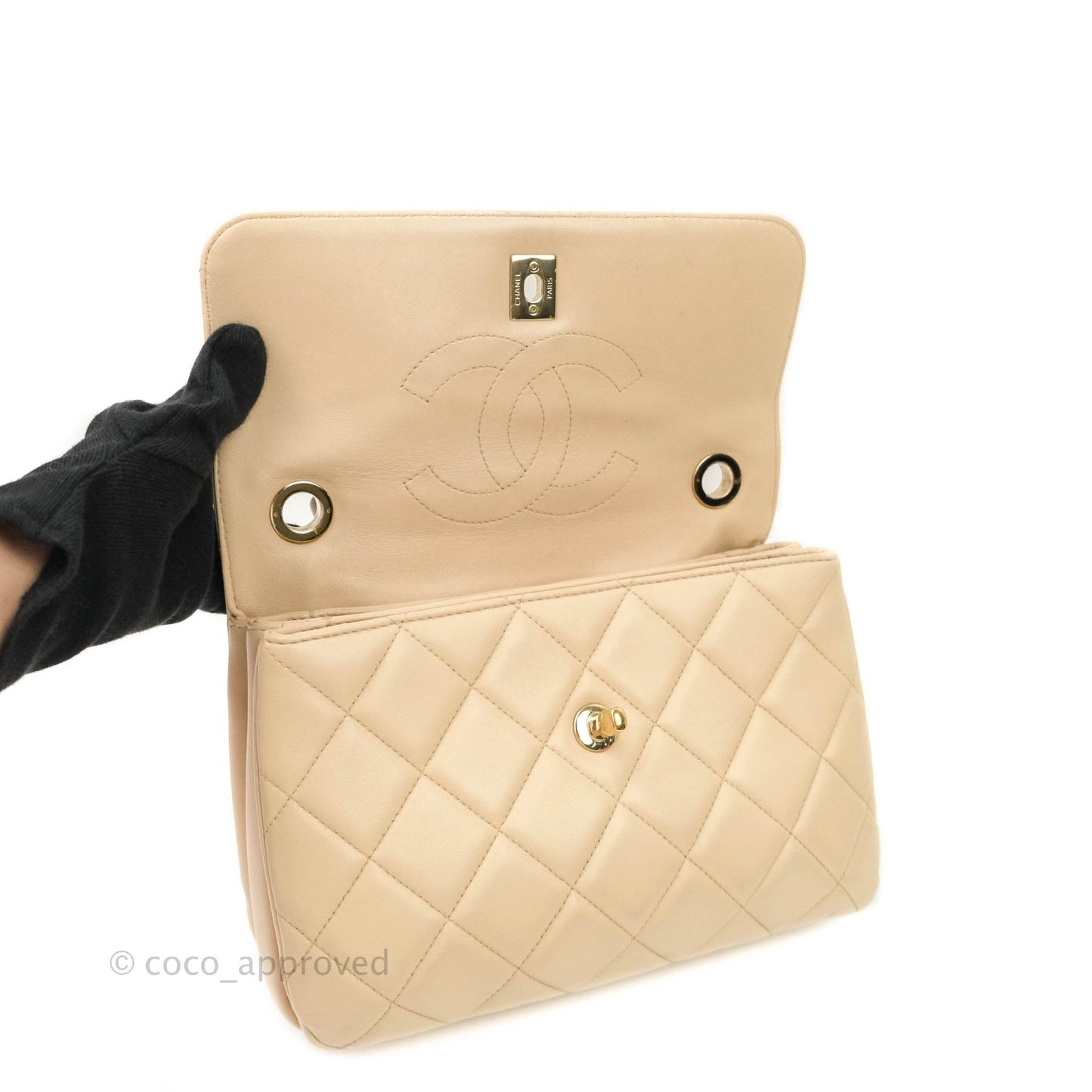 Chanel Trendy CC Small Light Beige Lambskin Gold Hardware