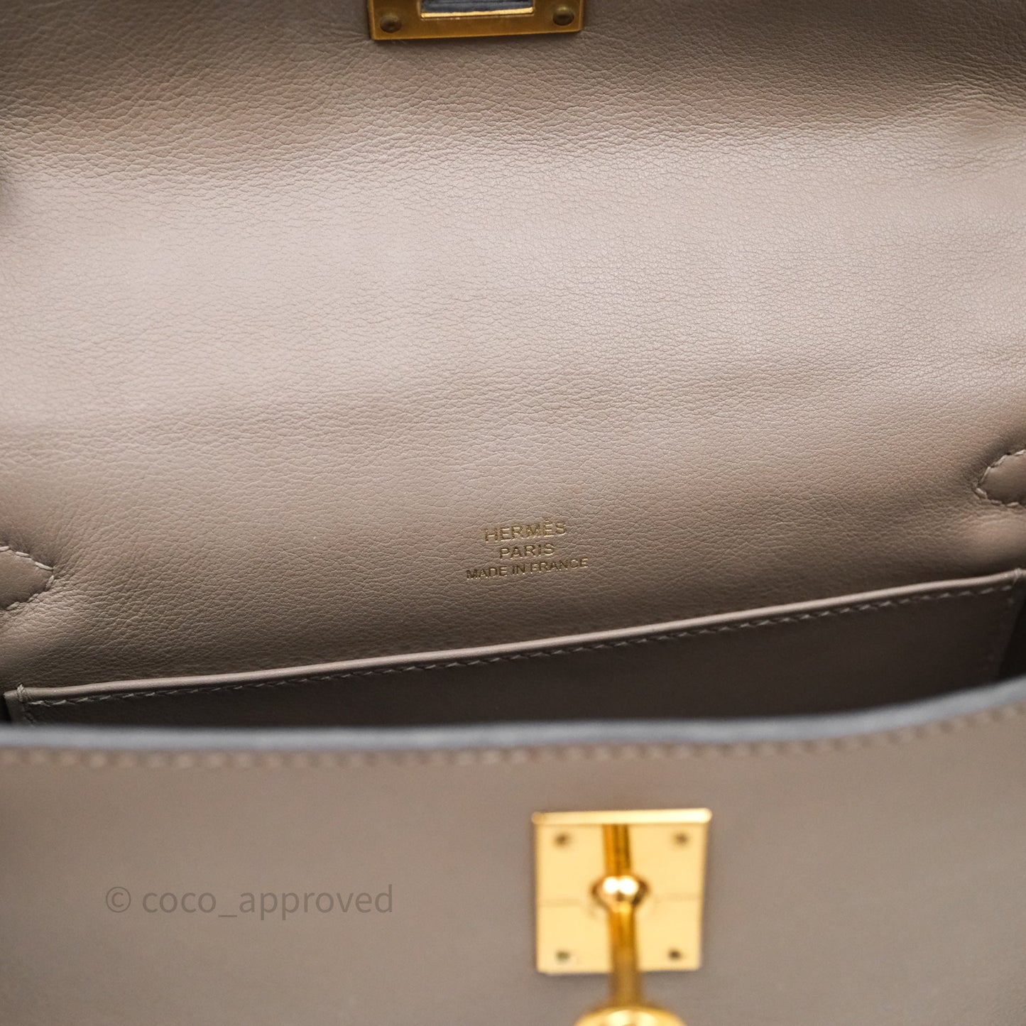 Hermès Kelly Pochette Gris Asphalte M8 Swift Gold Hardware