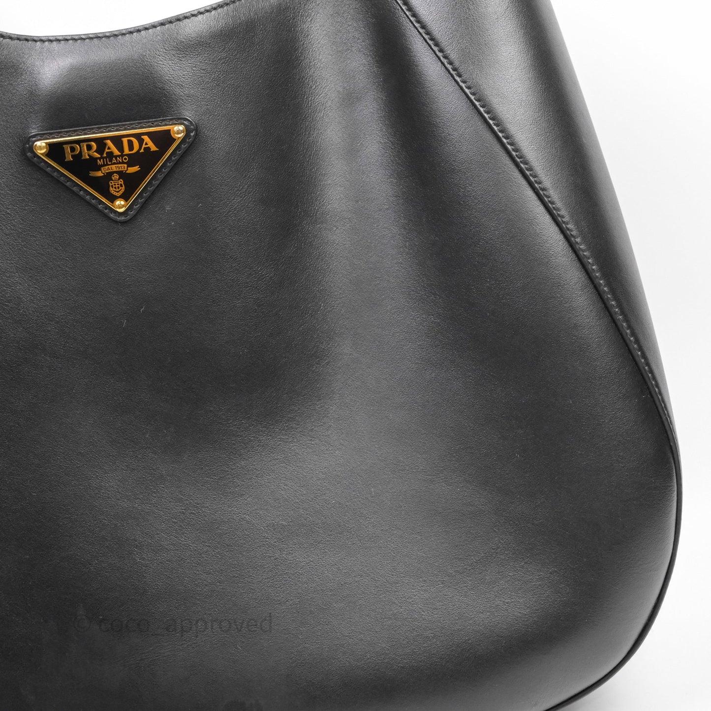 Prada Hobo Black Leather Shoulder Bag