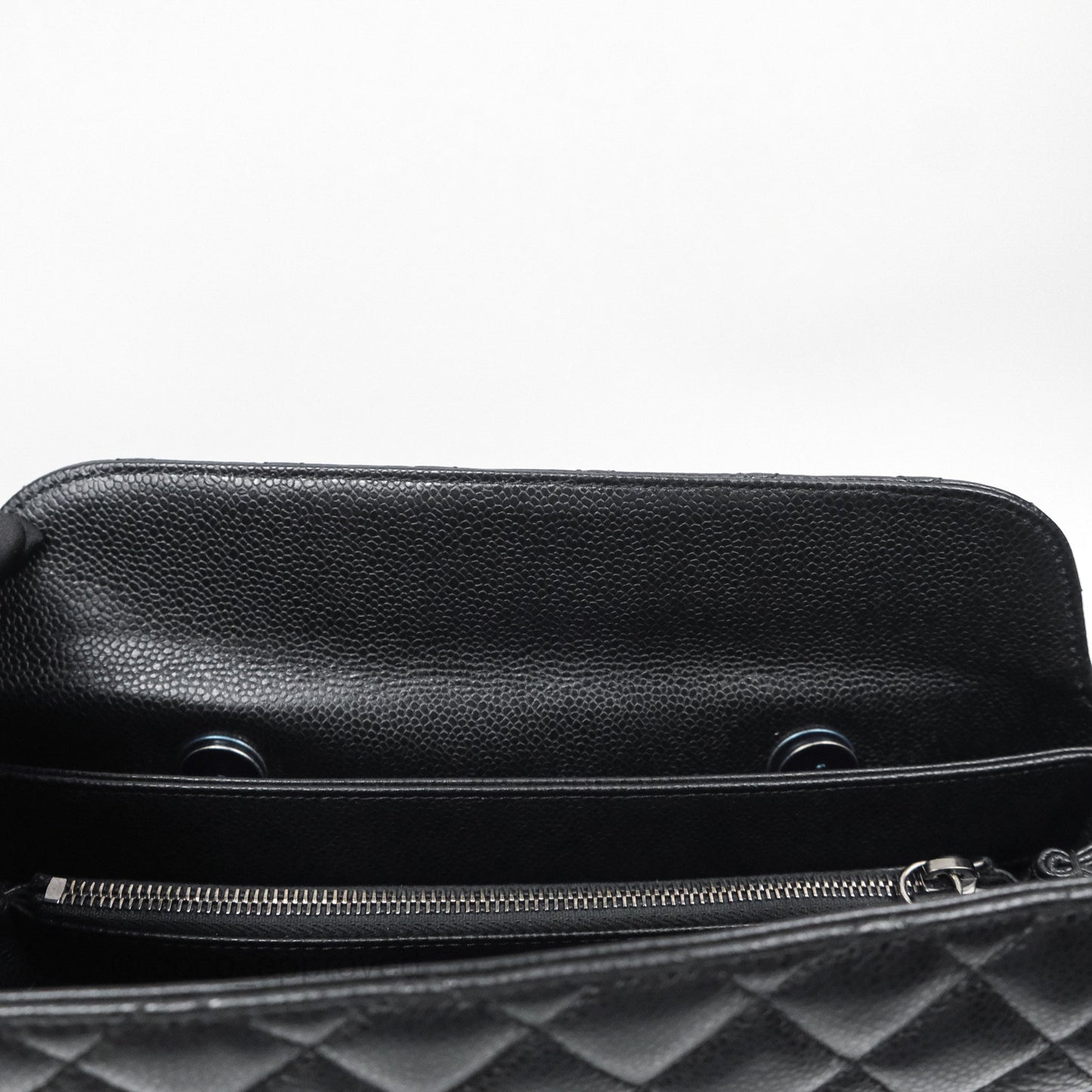Chanel Quilted Small City Shopping Bag Black Caviar Ruthenium Hardware
