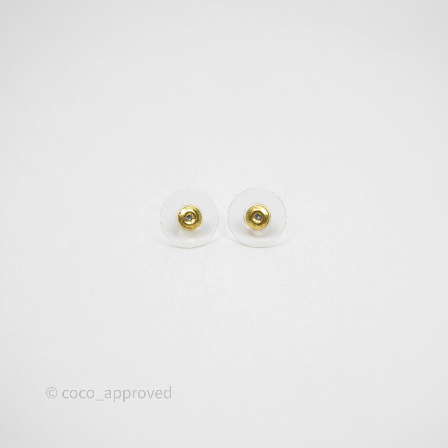 Chanel CC Black Resin Earrings Gold Tone 24A