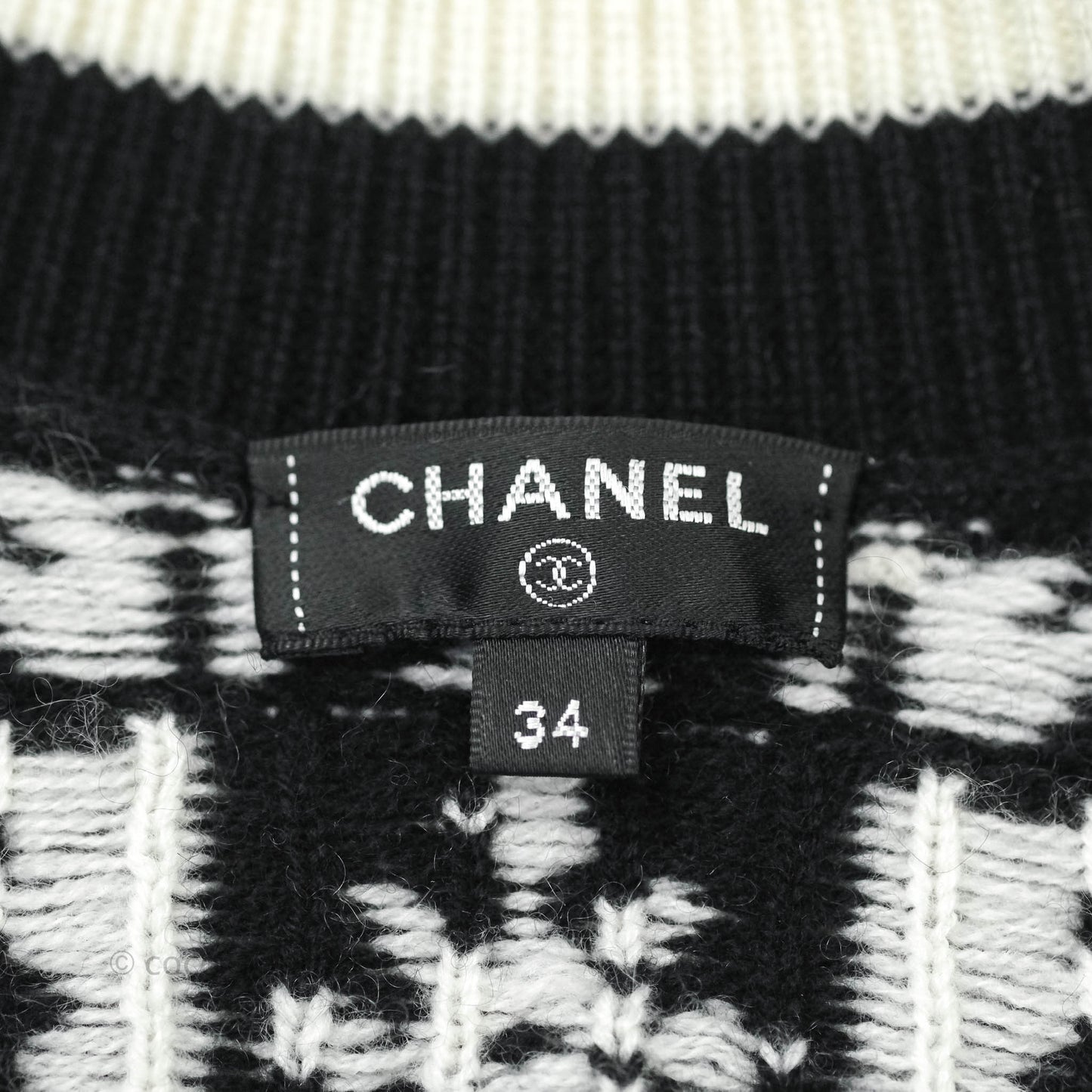 Chanel Black & White Cashmere Cardigan 19B