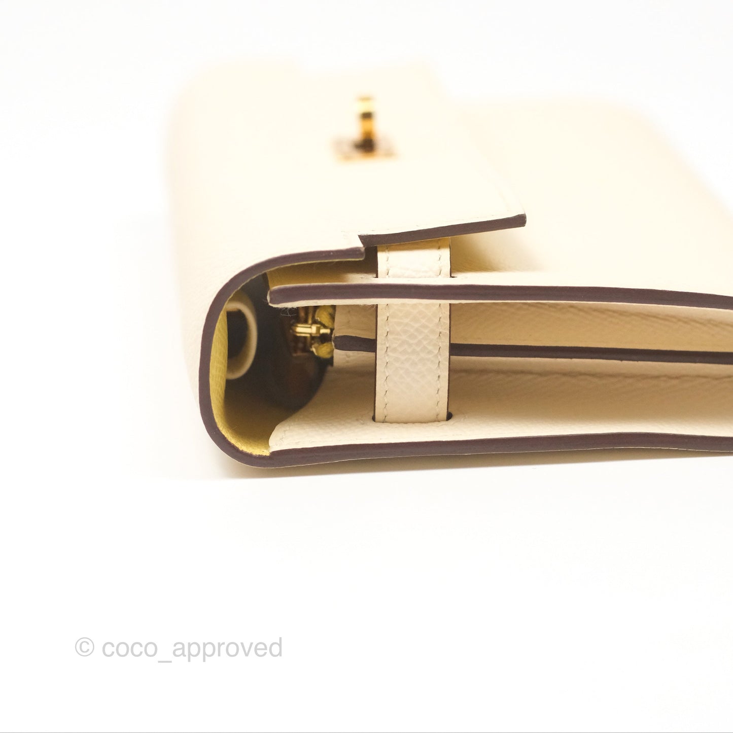 Hermès Kelly To Go Wallet Epsom Nata I2/ Jaune Poussin Gold Hardware
