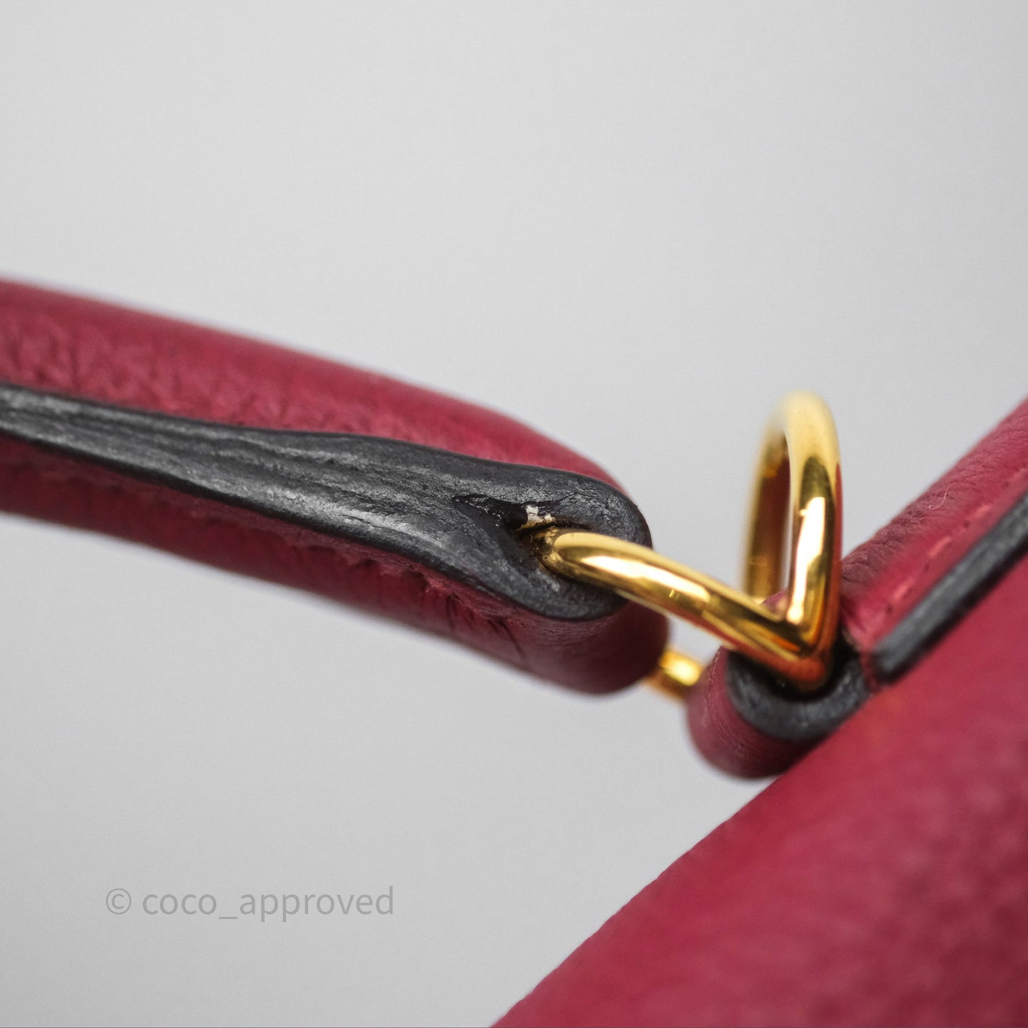 Hermès Kelly 32 Retourne Rouge Grenat K1 Togo Gold Hardware