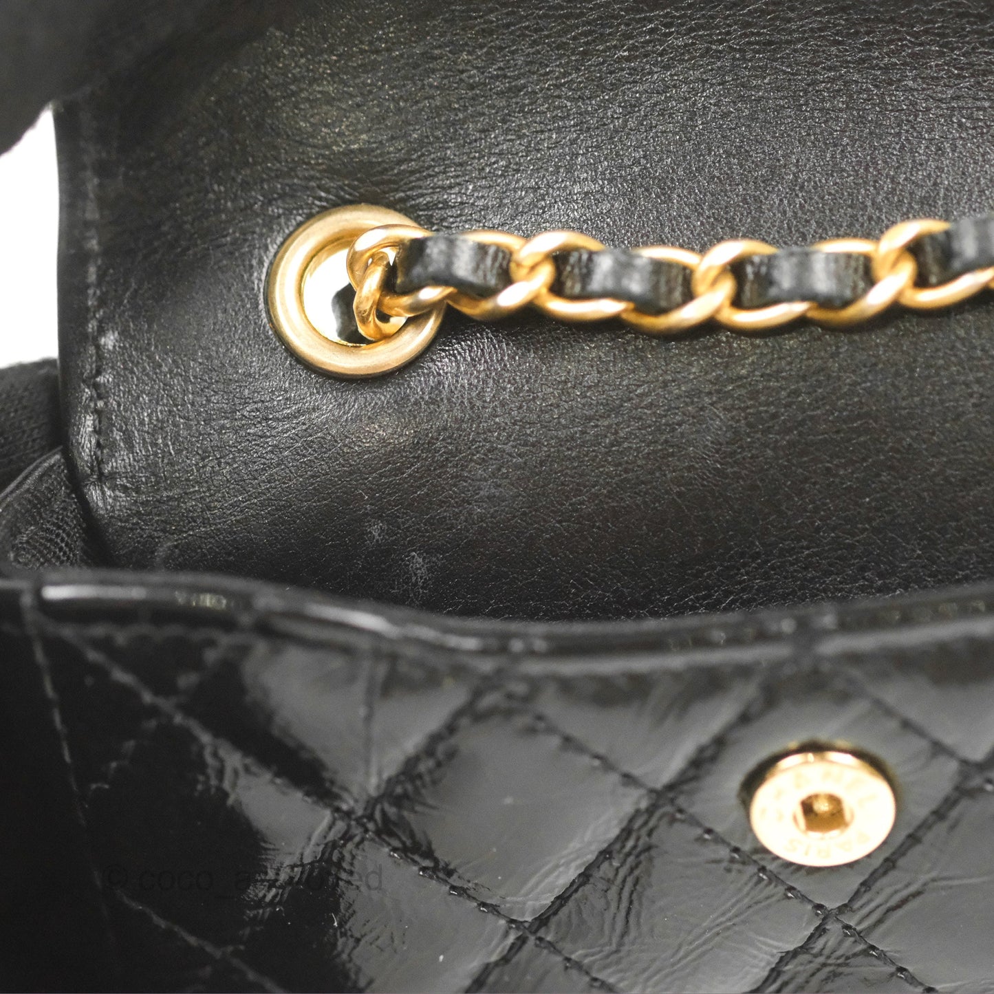 Chanel Waist Belt Bag Black Glazed Aged Calfskin Aged Gold Hardware