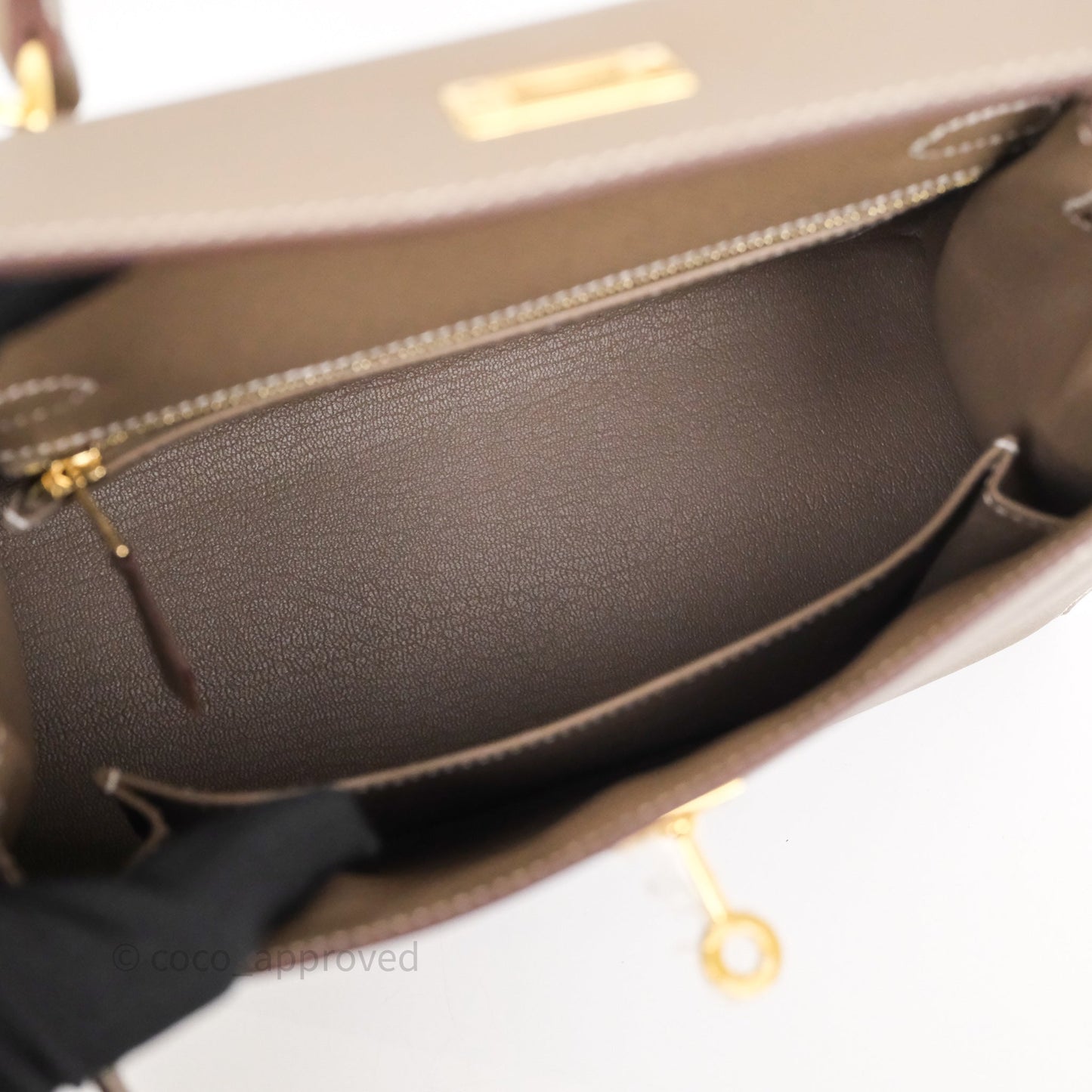 Hermès Kelly 25 Etoupe 18 Epsom Gold Hardware