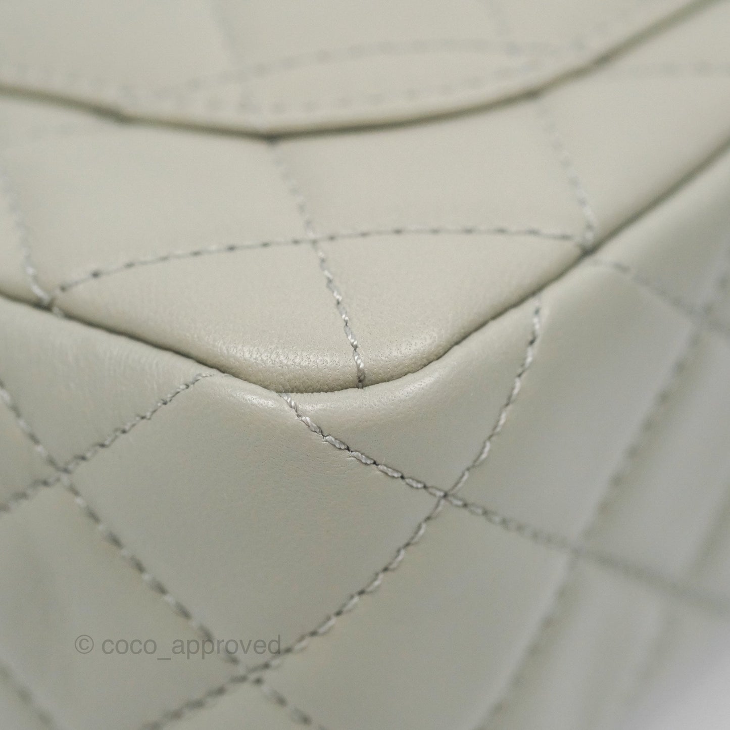 Chanel Pearl Crush Mini Rectangular Grey Lambskin Aged Gold Hardware