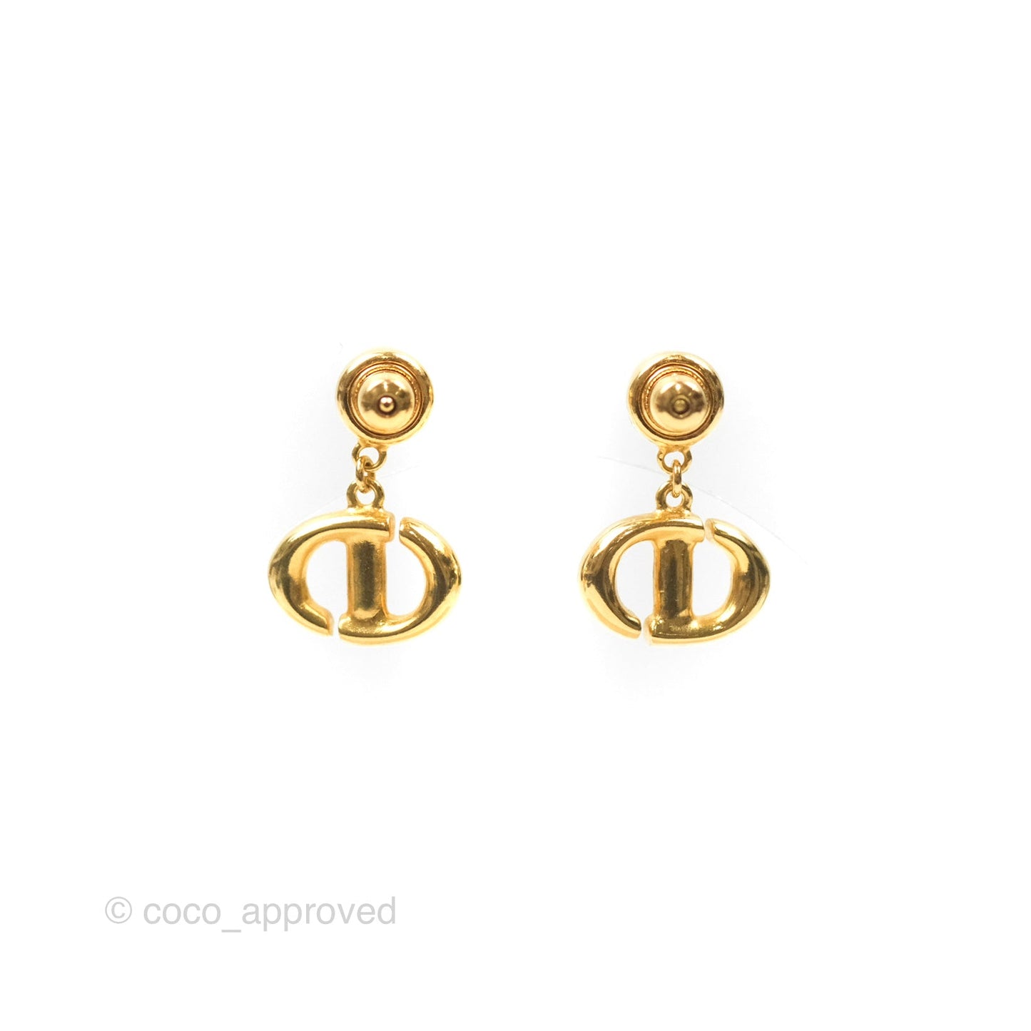 Dior CD Earrings Gold Tone