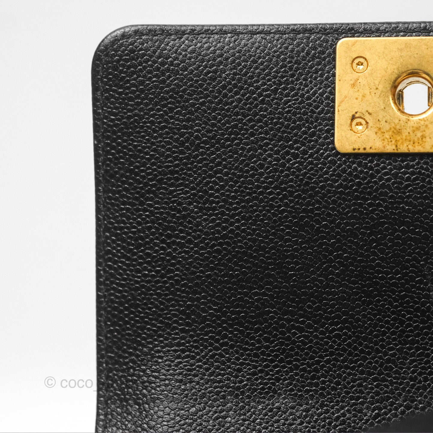 Chanel Mini Boy Black Caviar Aged Gold Hardware