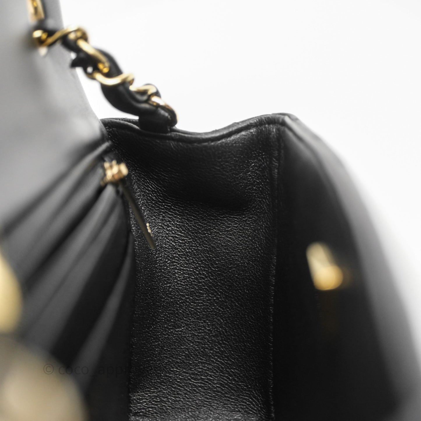 Chanel Mini Rectangular Black Lambskin Bag Gold Hardware