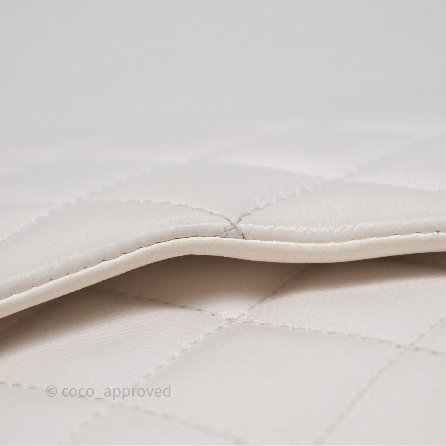 Chanel Large Quilted Sweet Classic Flap White Caviar Aged Gold Hardware