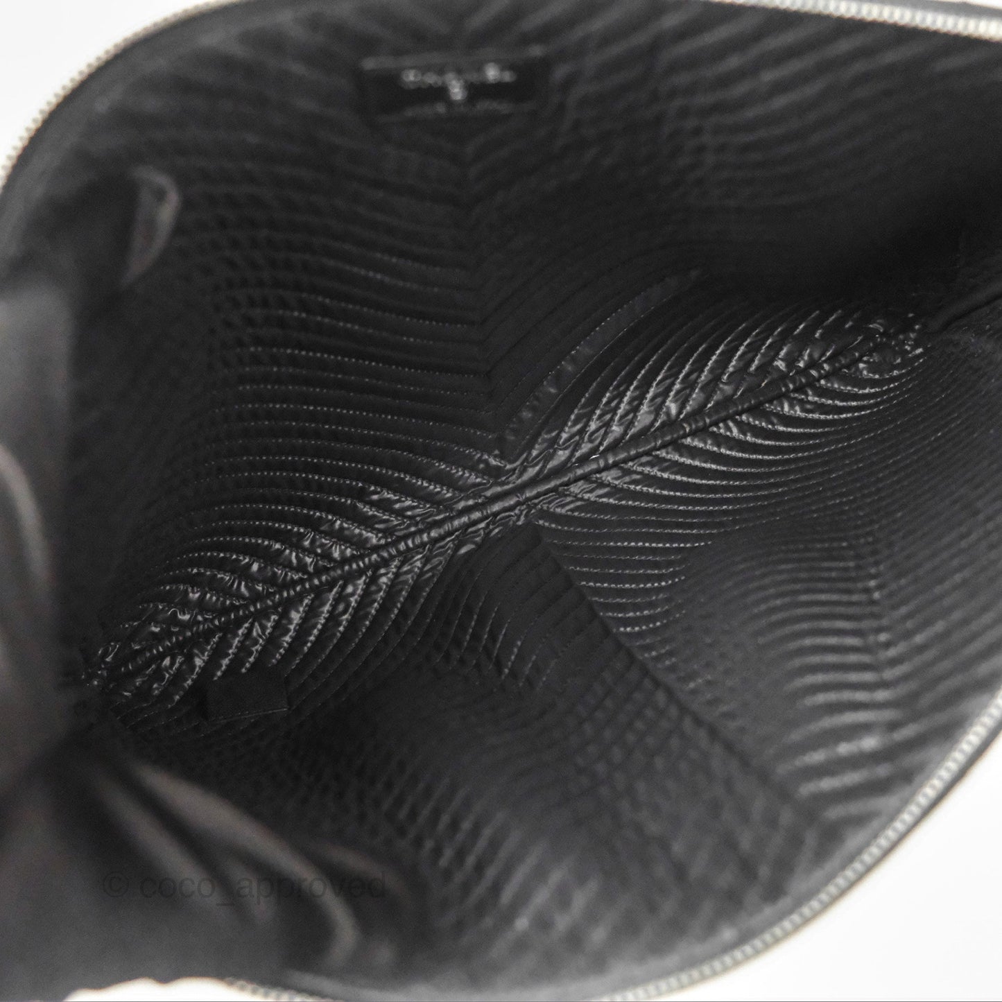 Chanel Large O Case Chevron Studded Black Calfskin Reissue Ruthenium Hardware