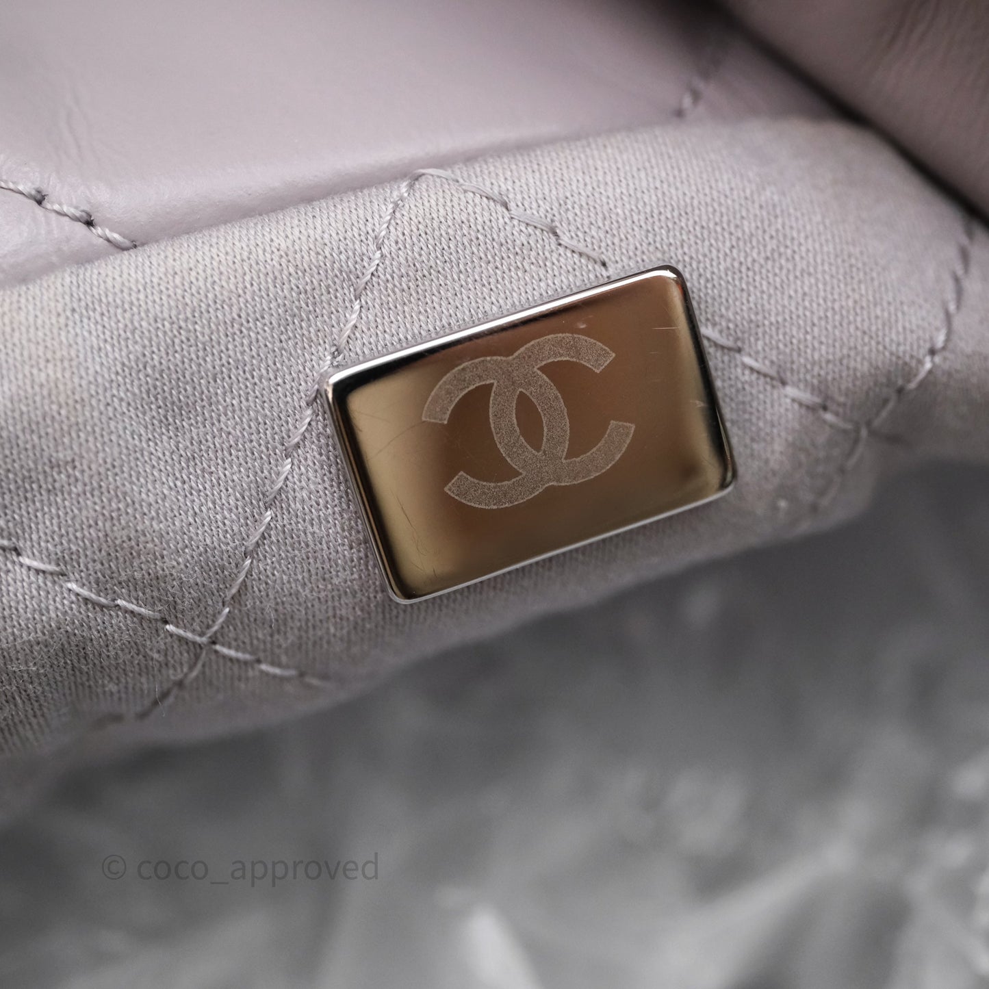 Chanel 22 Small Grey Aged Calfskin Matte Silver Hardware