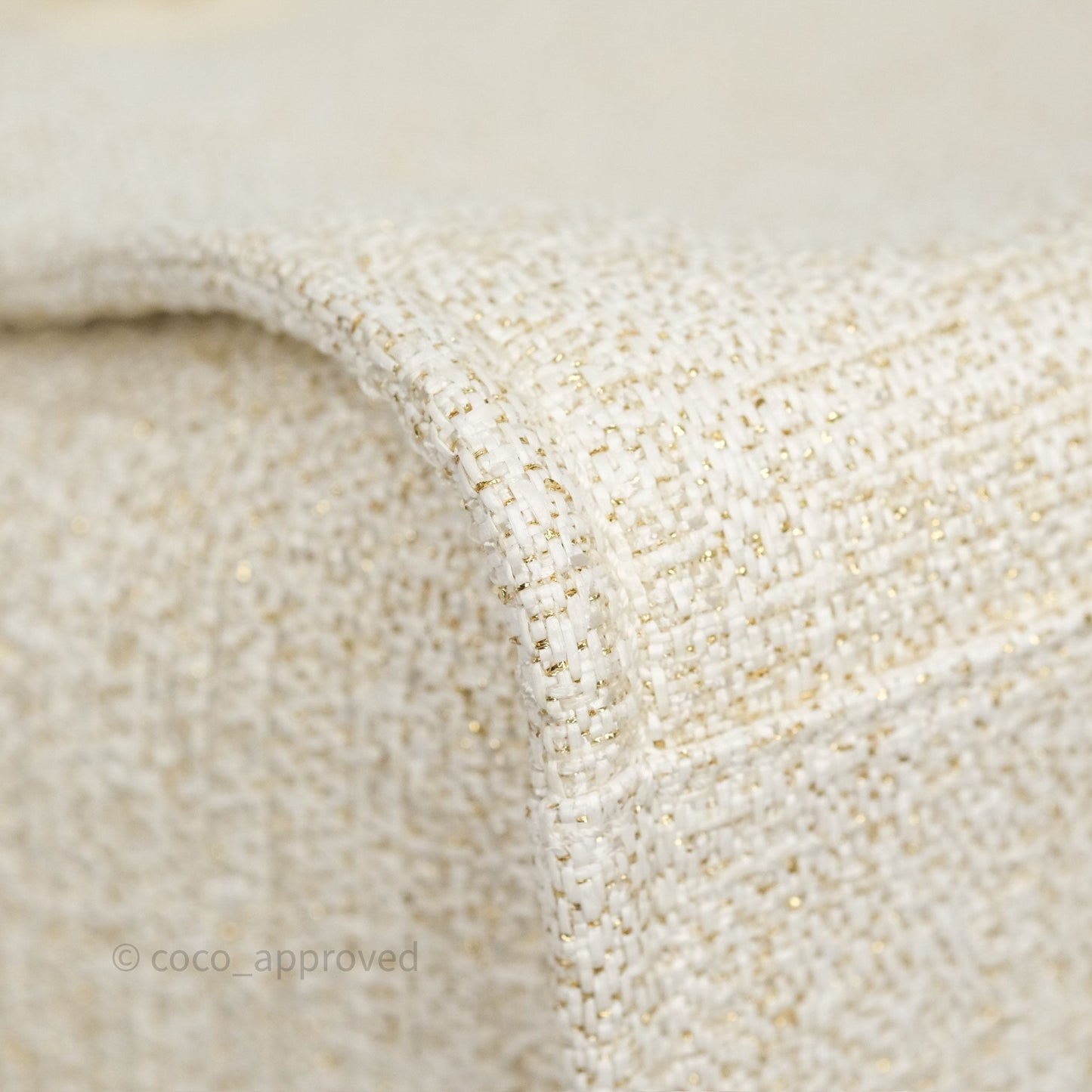 Chanel Large Deauville Ivory/Gold Canvas Gold Hardware