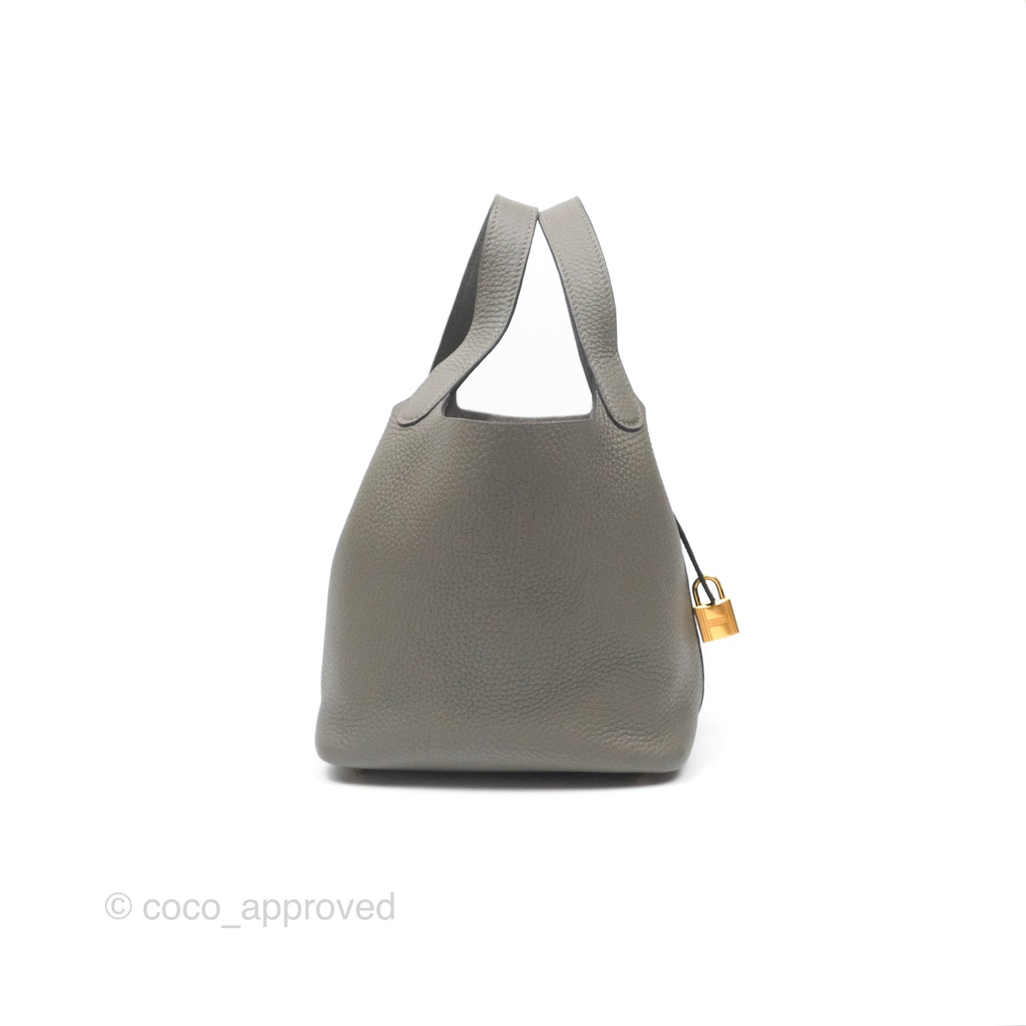 Hermès Picotin Lock 18 Gris Meyer 0L Clemence Gold Hardware