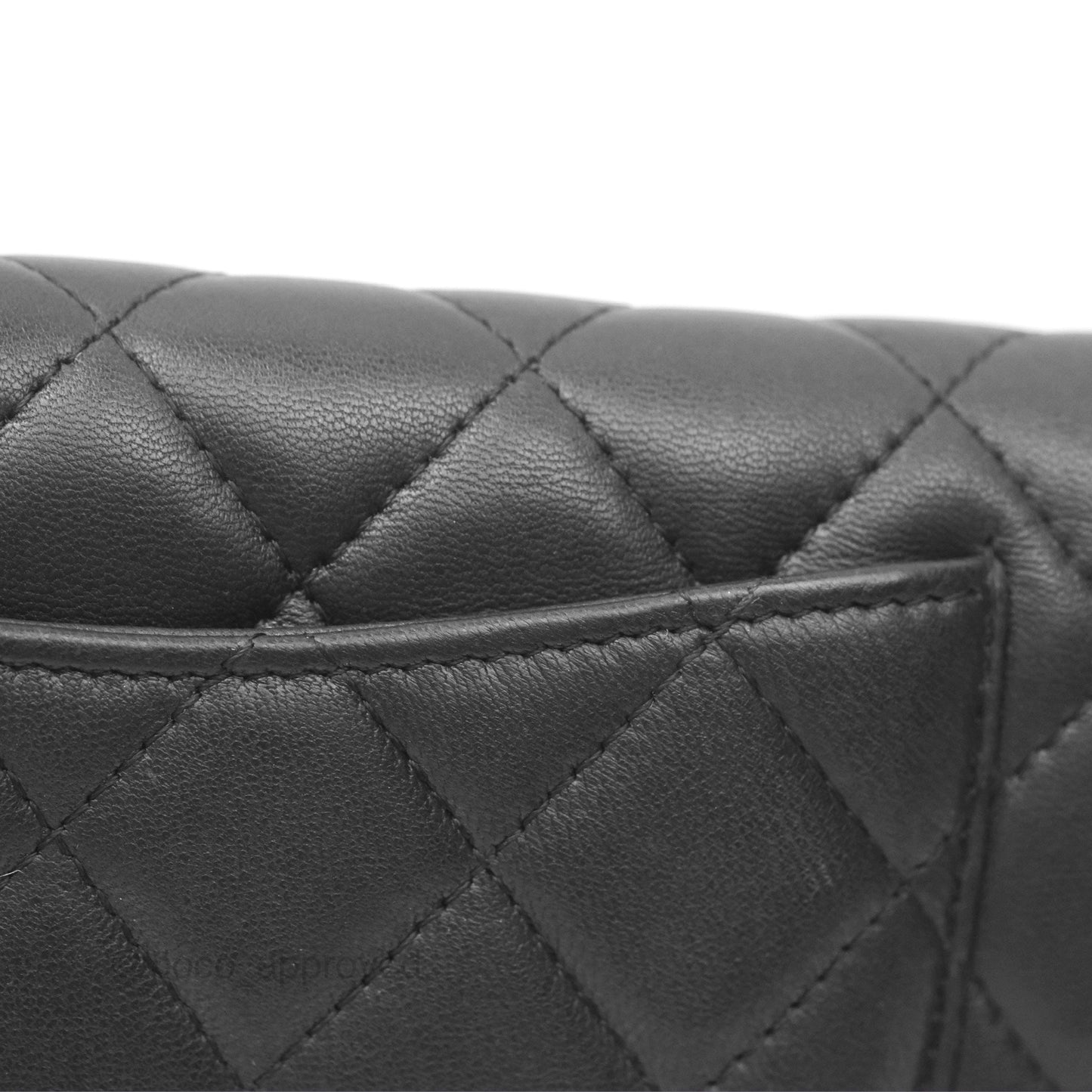 Chanel Classic Quilted Long Wallet Black Lambskin Silver Hardware
