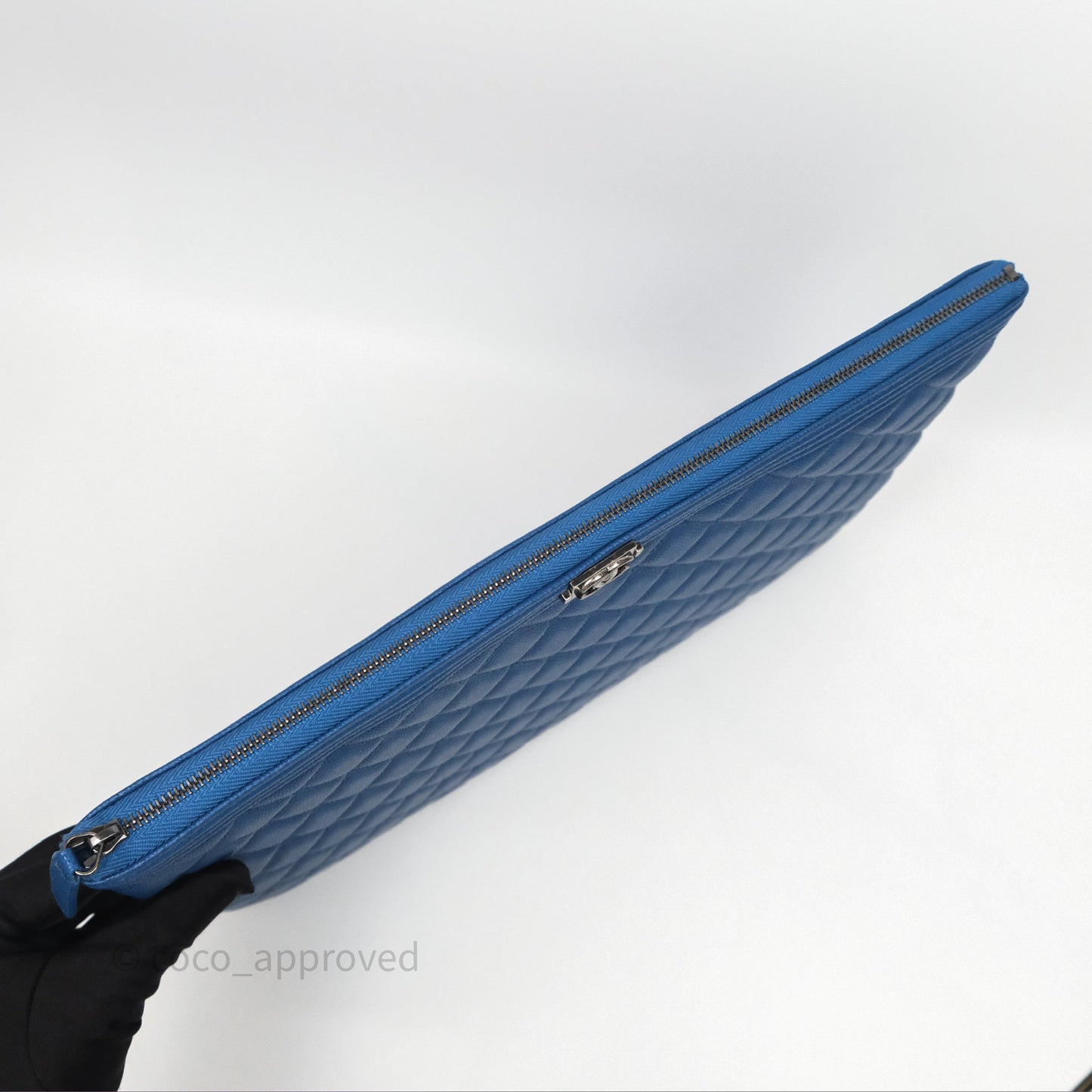 Chanel Large O Case Boy Blue Caviar Ruthenium Hardware