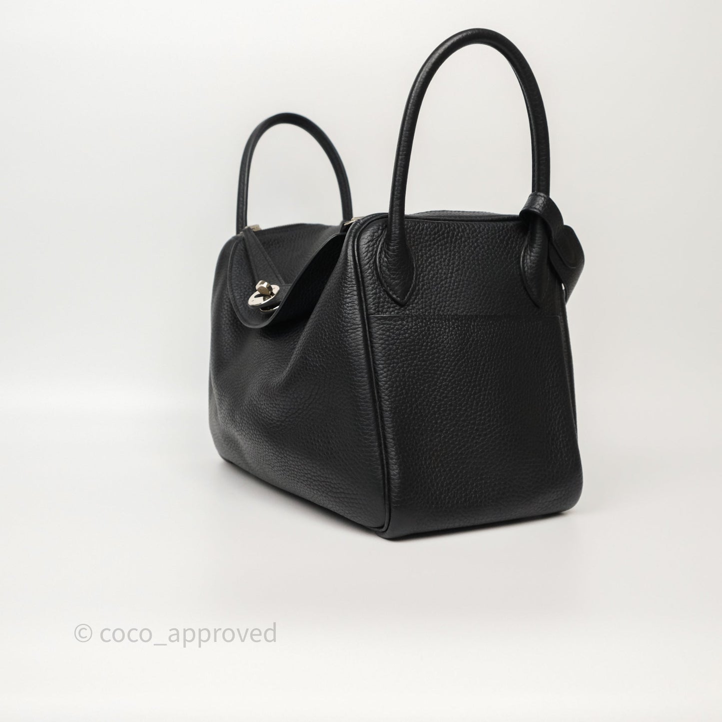Hermès Lindy 30 Black Clemence Palladium Hardware