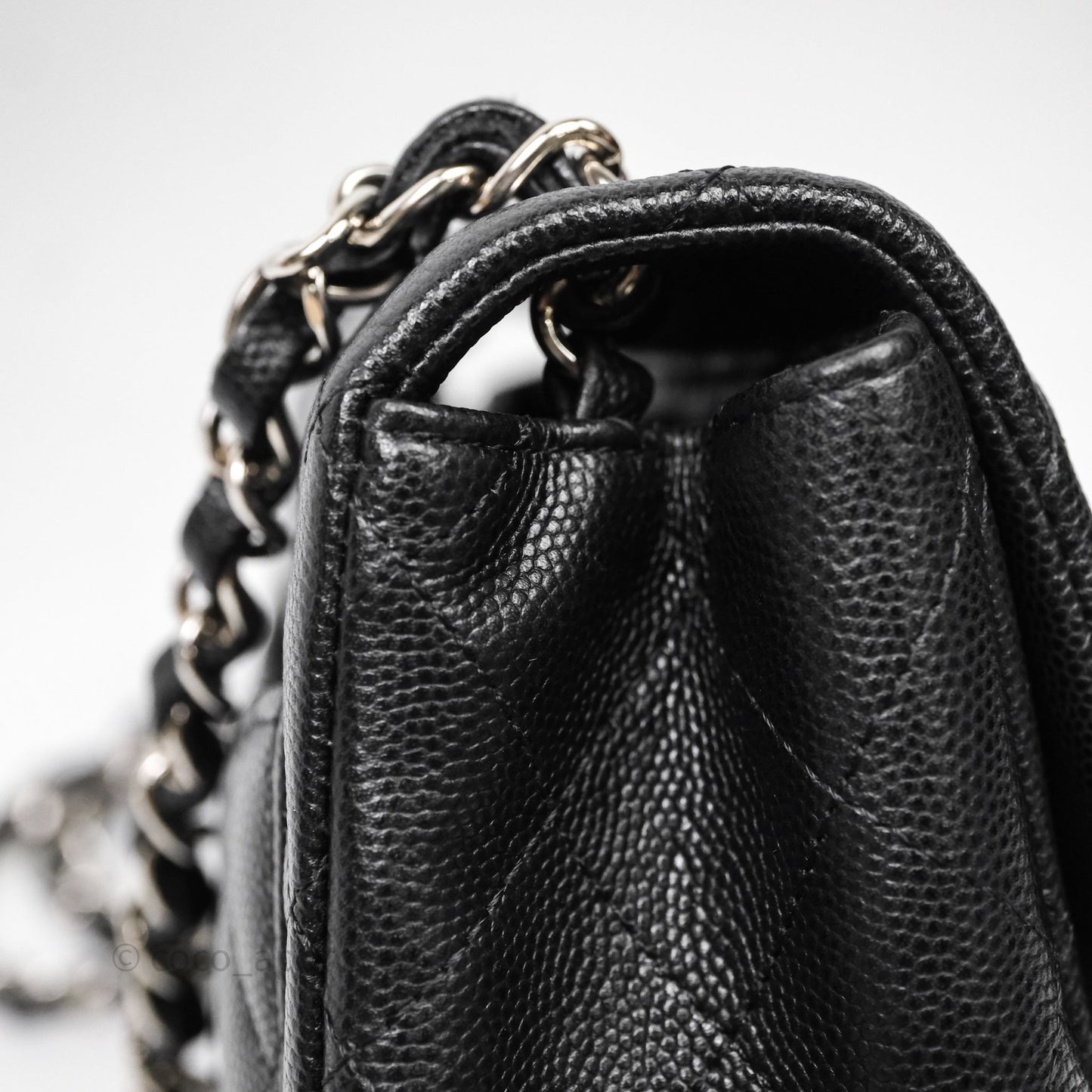 Chanel Mini Square Quilted Black Caviar Silver Hardware