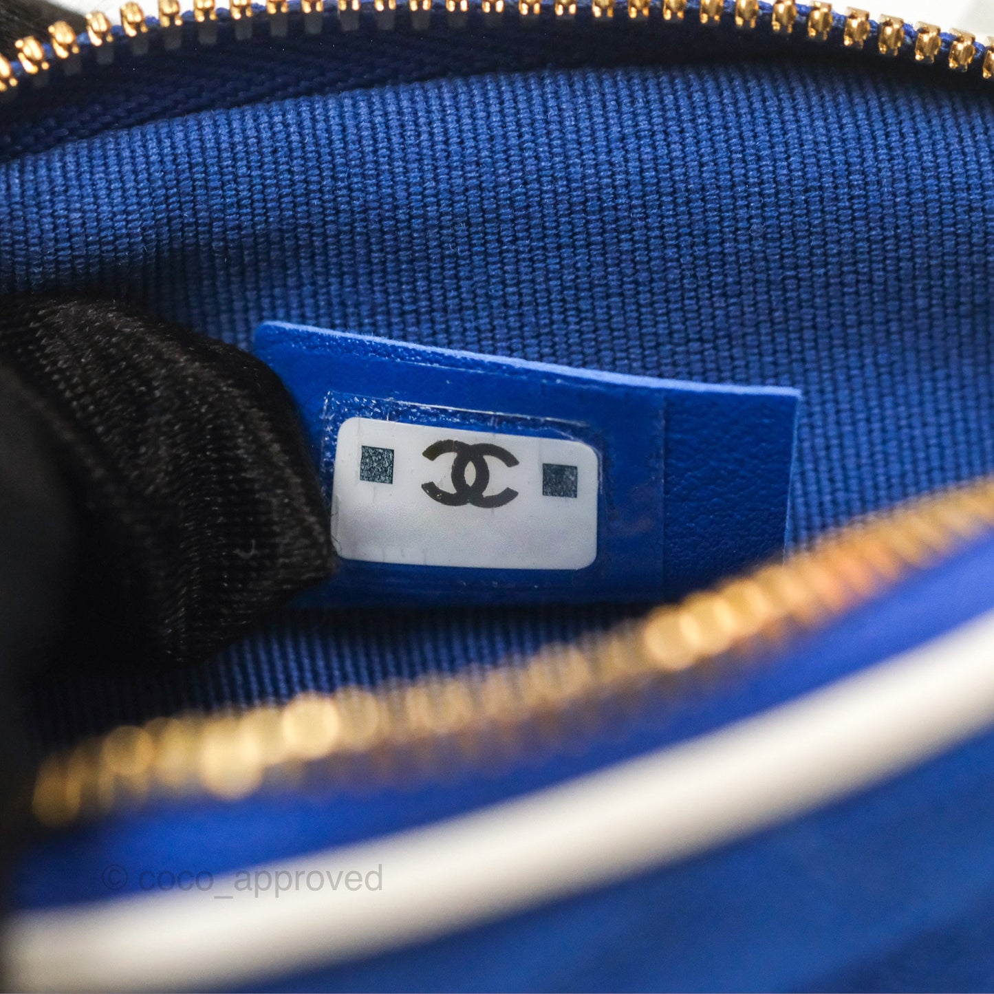 Chanel Mini Tennis Racket Clutch with Chain Blue White Cotton 23C